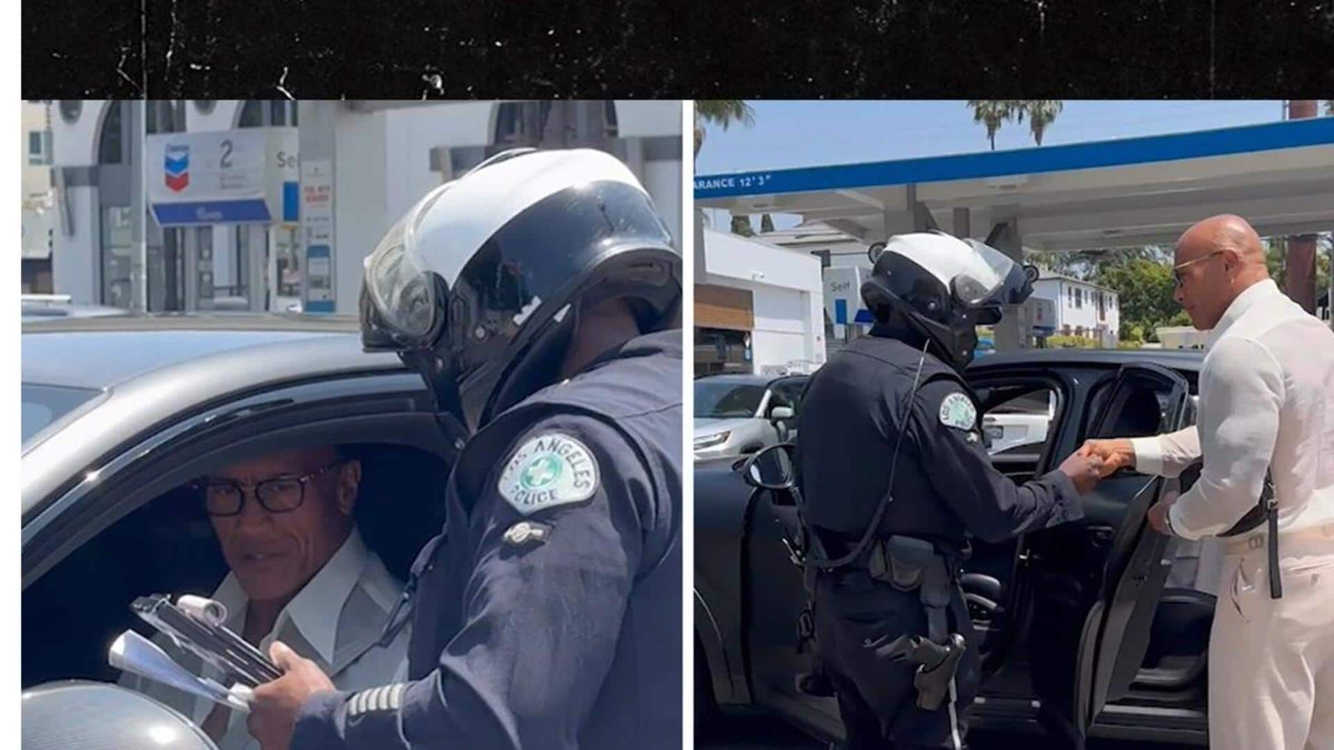 Dwayne Johnson pulled over by cop after attending Hollywood event