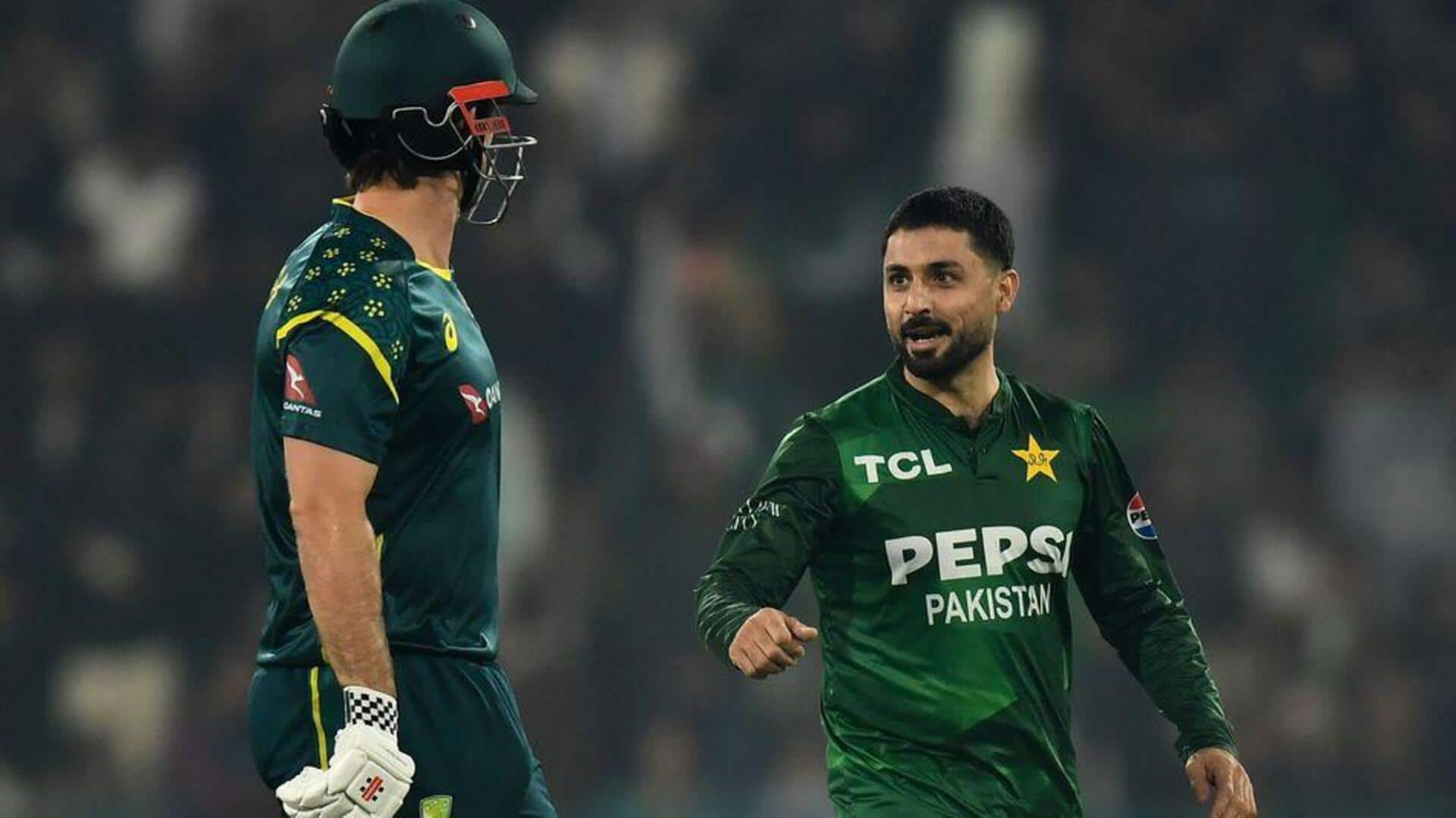 Listing Team Australia's sub-100 T20I totals against Pakistan 