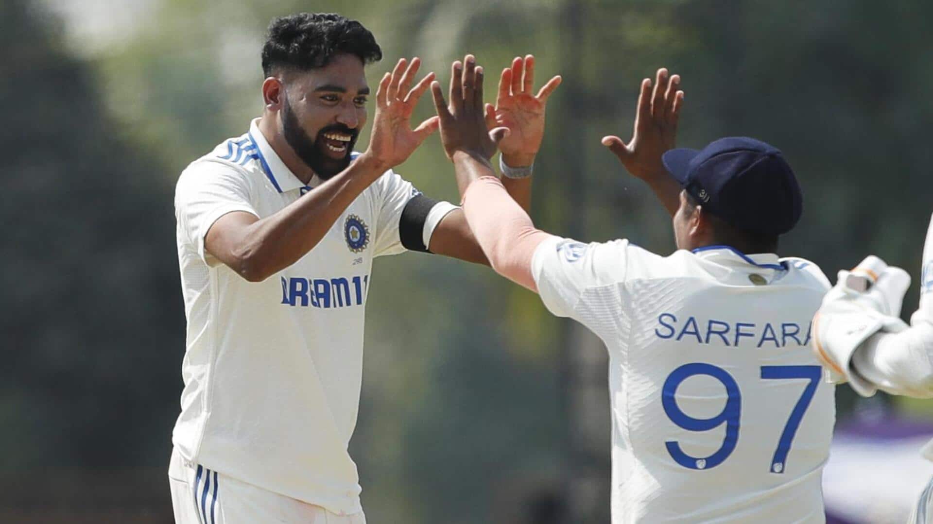 Mohammed Siraj registers his maiden four-wicket haul in India (Tests)