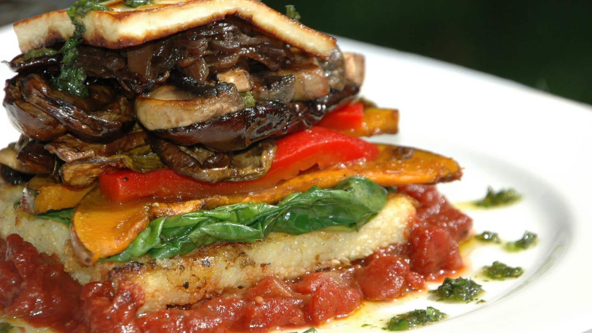 Crafting gourmet grilled polenta stacks: A step-by-step recipe