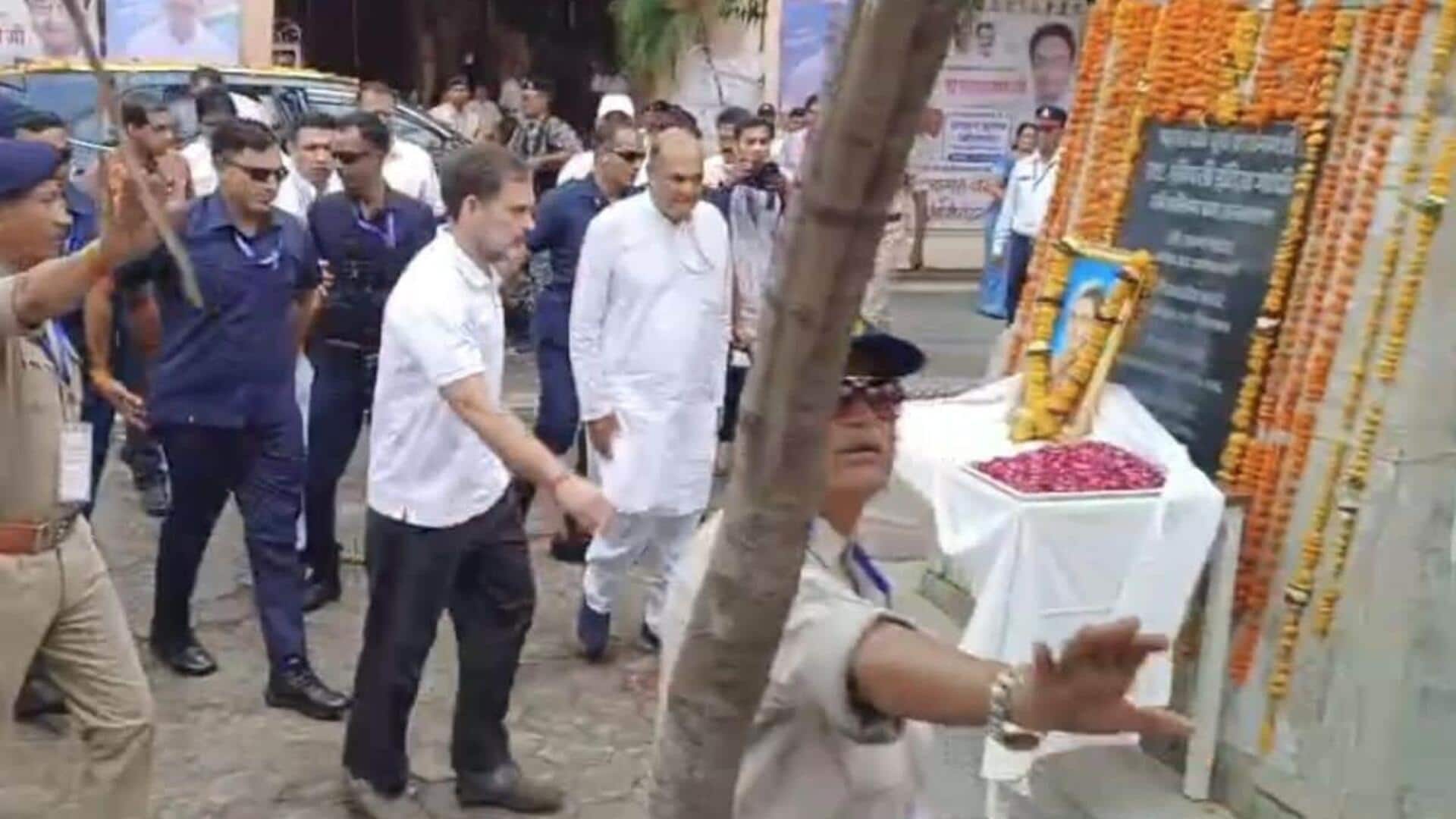 Controversy erupts over Rahul not removing shoes while honoring grandmother Controversy erupts over Rahul not removing shoes while honoring grandmother