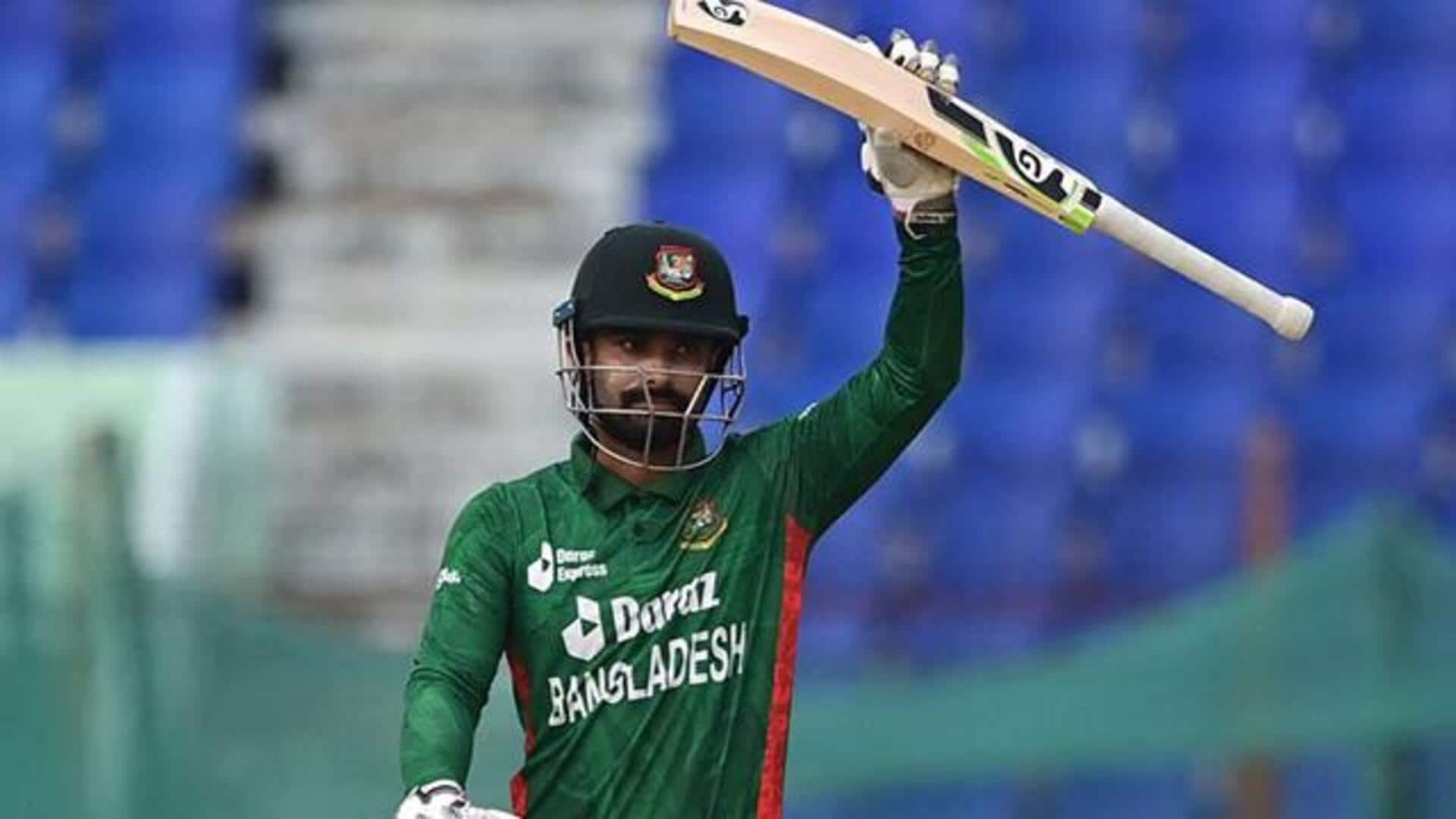 Bangladesh's Litton Das slams his maiden ODI fifty against NZ