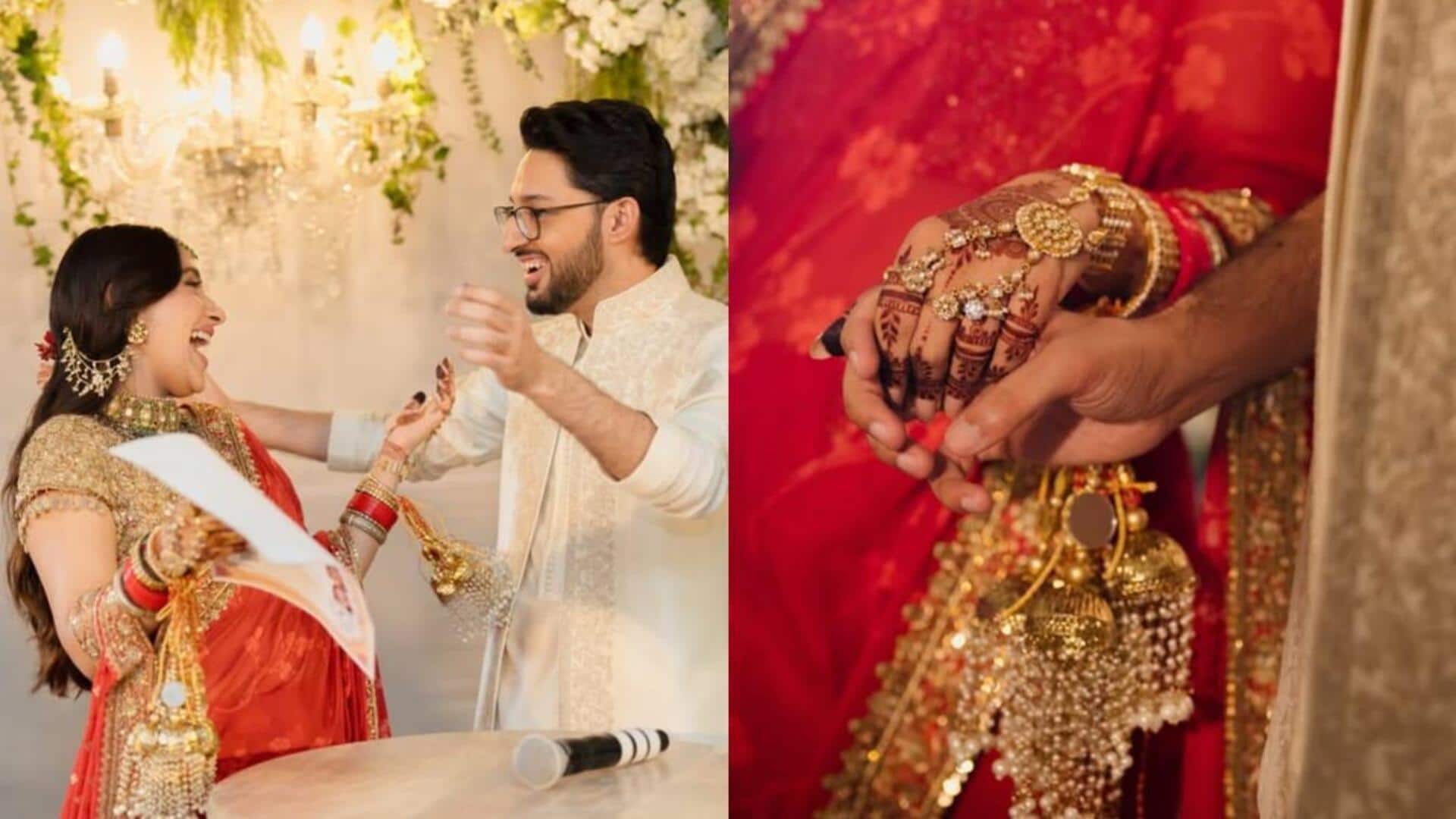 Akansha Ranjan Kapoor-Sharan Sharma glow with love in wedding photos
