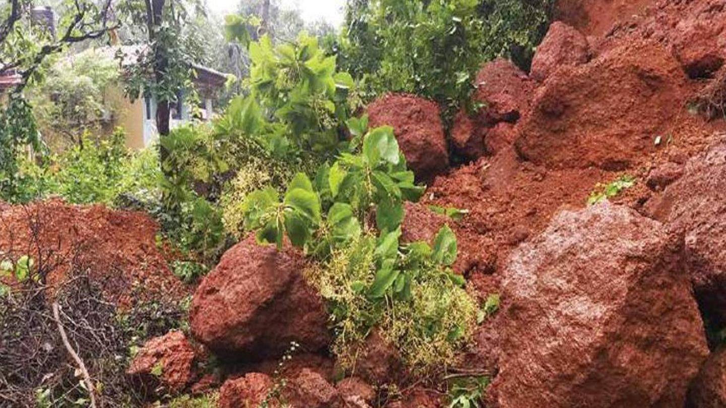 Earlier, heavy rains caused landslide in Raigad Earlier, heavy rains caused landslide in Raigad