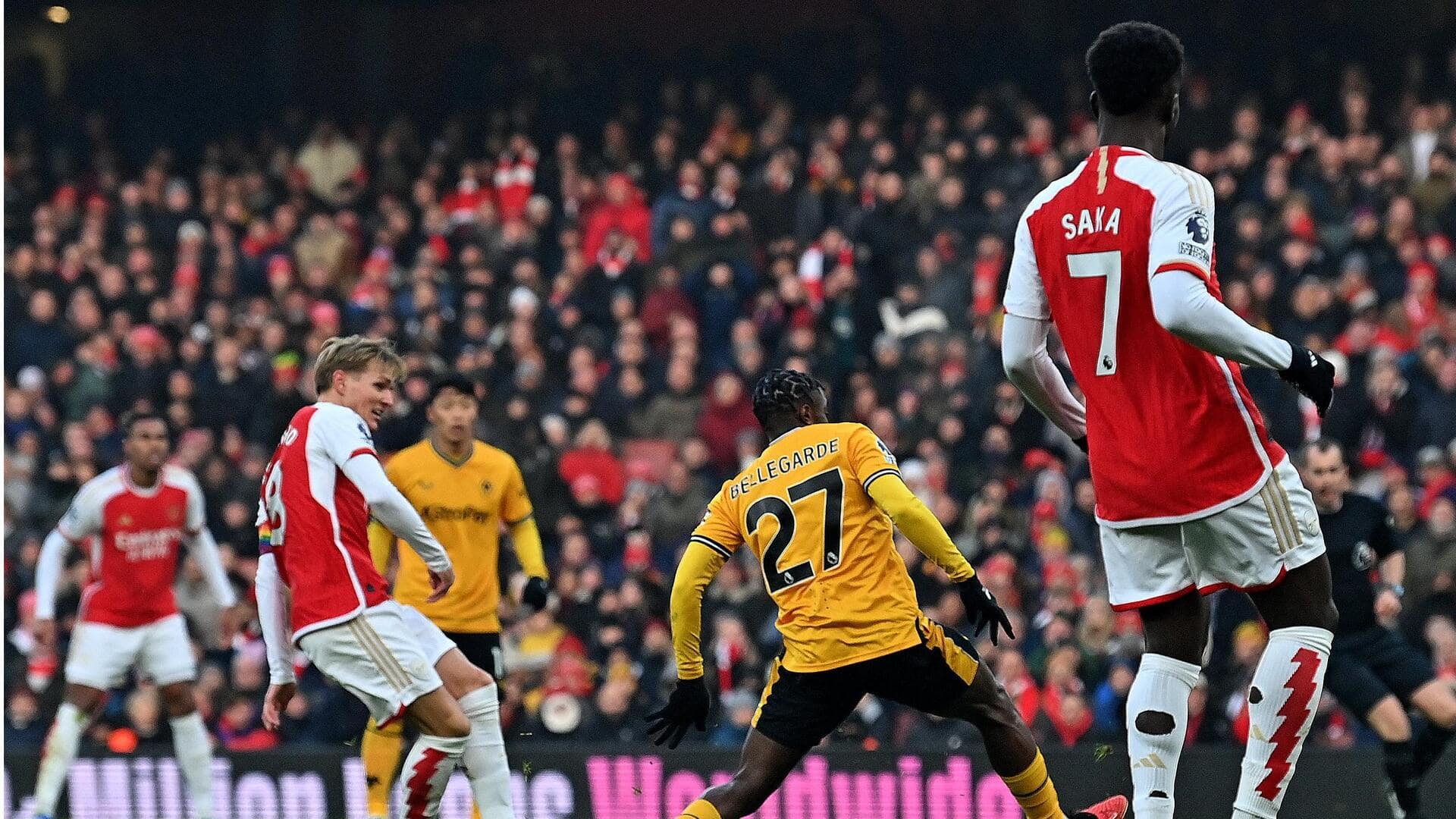 Premier League 2023-24, Arsenal overcome Wolves 2-1: Key stats