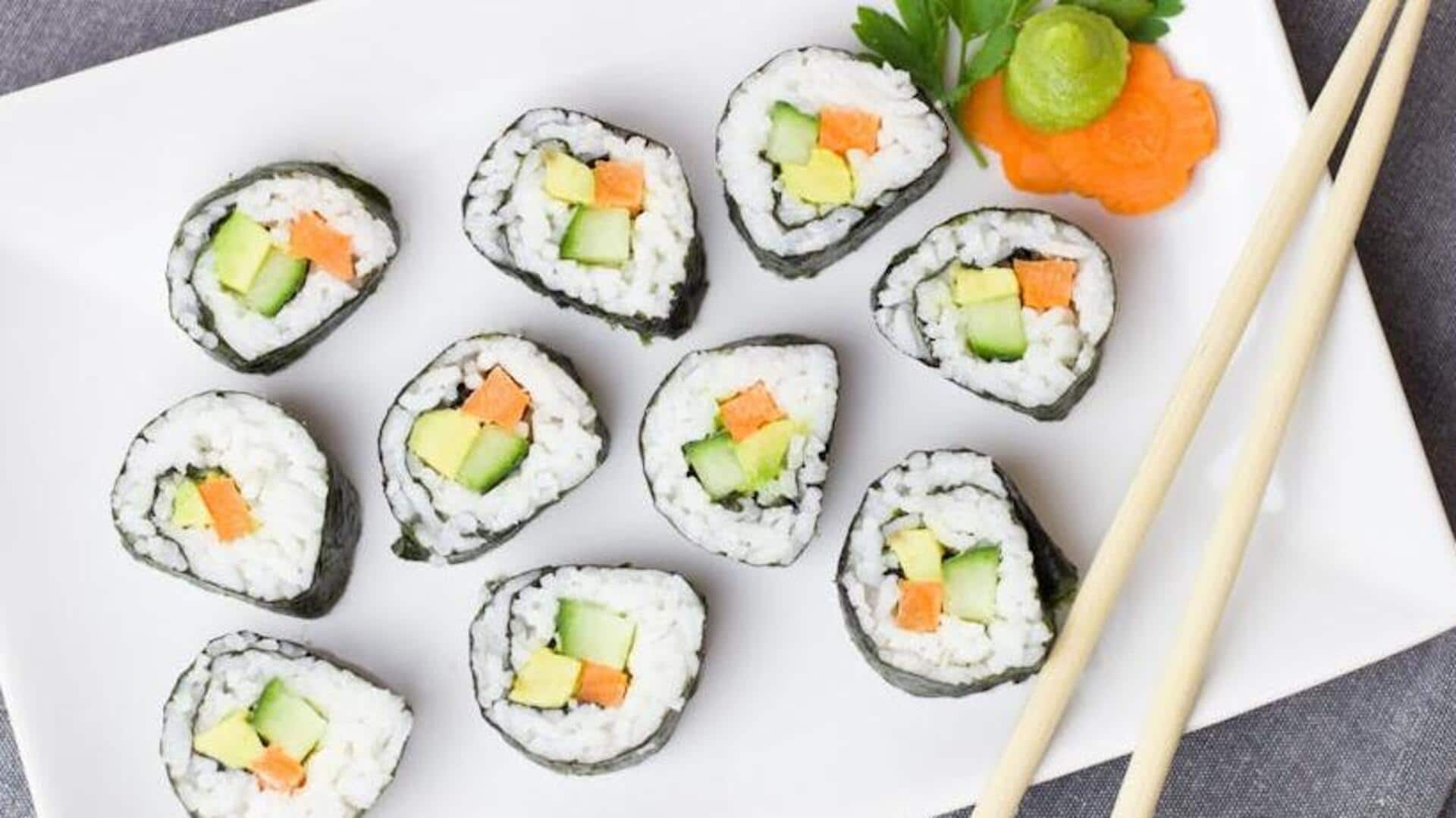 Check out this fusion avocado cucumber sushi recipe