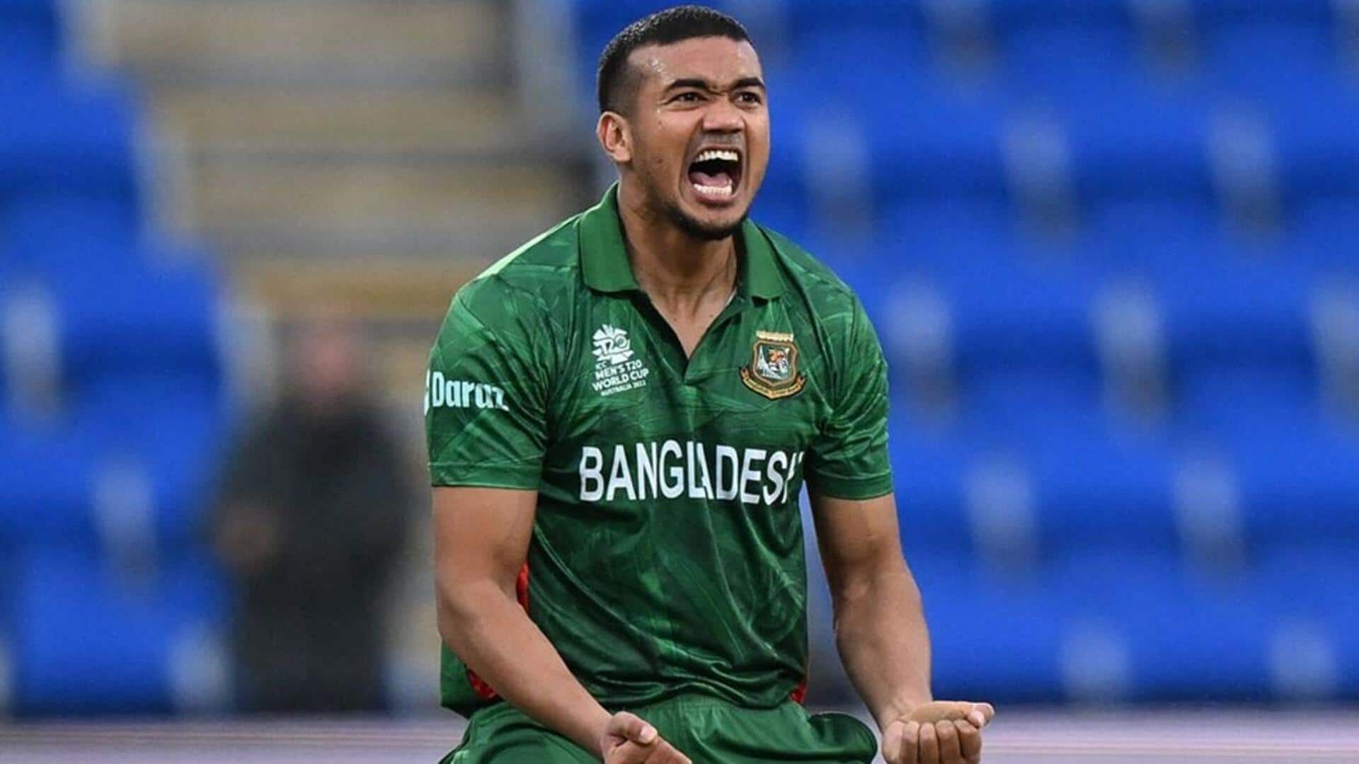 Taskin Ahmed shines with three-fer against Pakistan in Dhaka: Stats