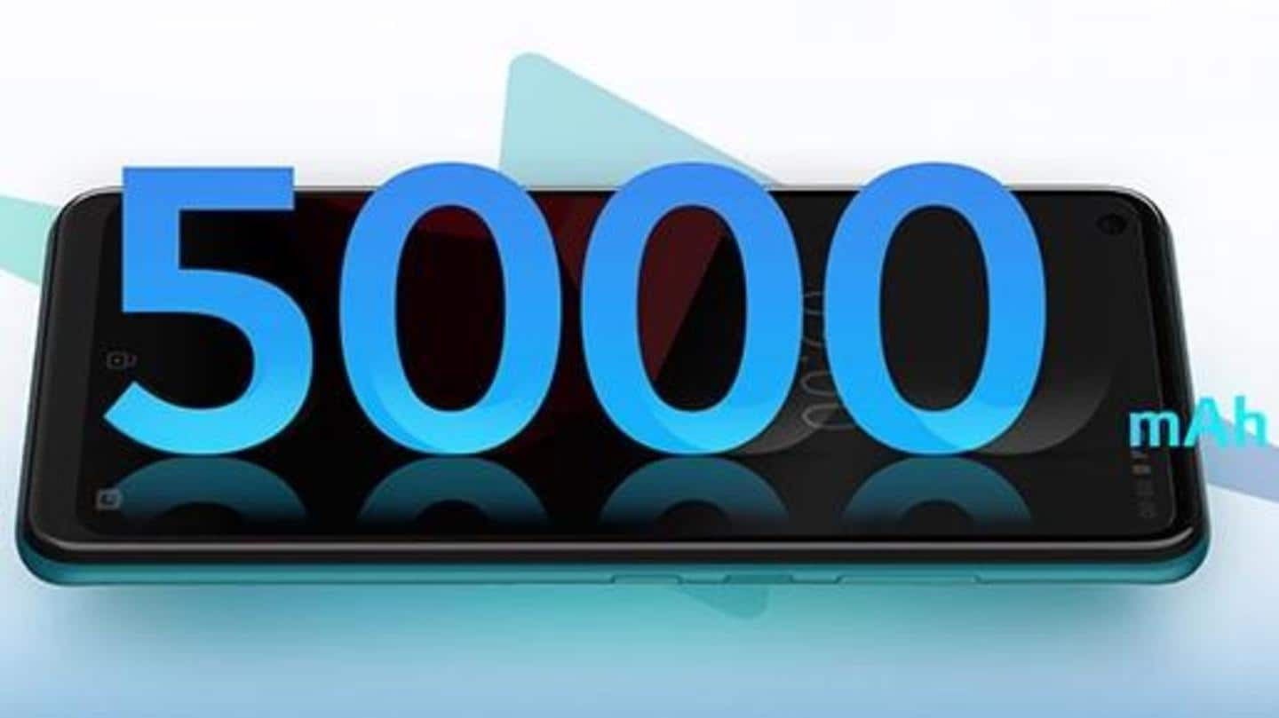 The handset is equipped with a 5,000mAh battery The handset is equipped with a 5,000mAh battery