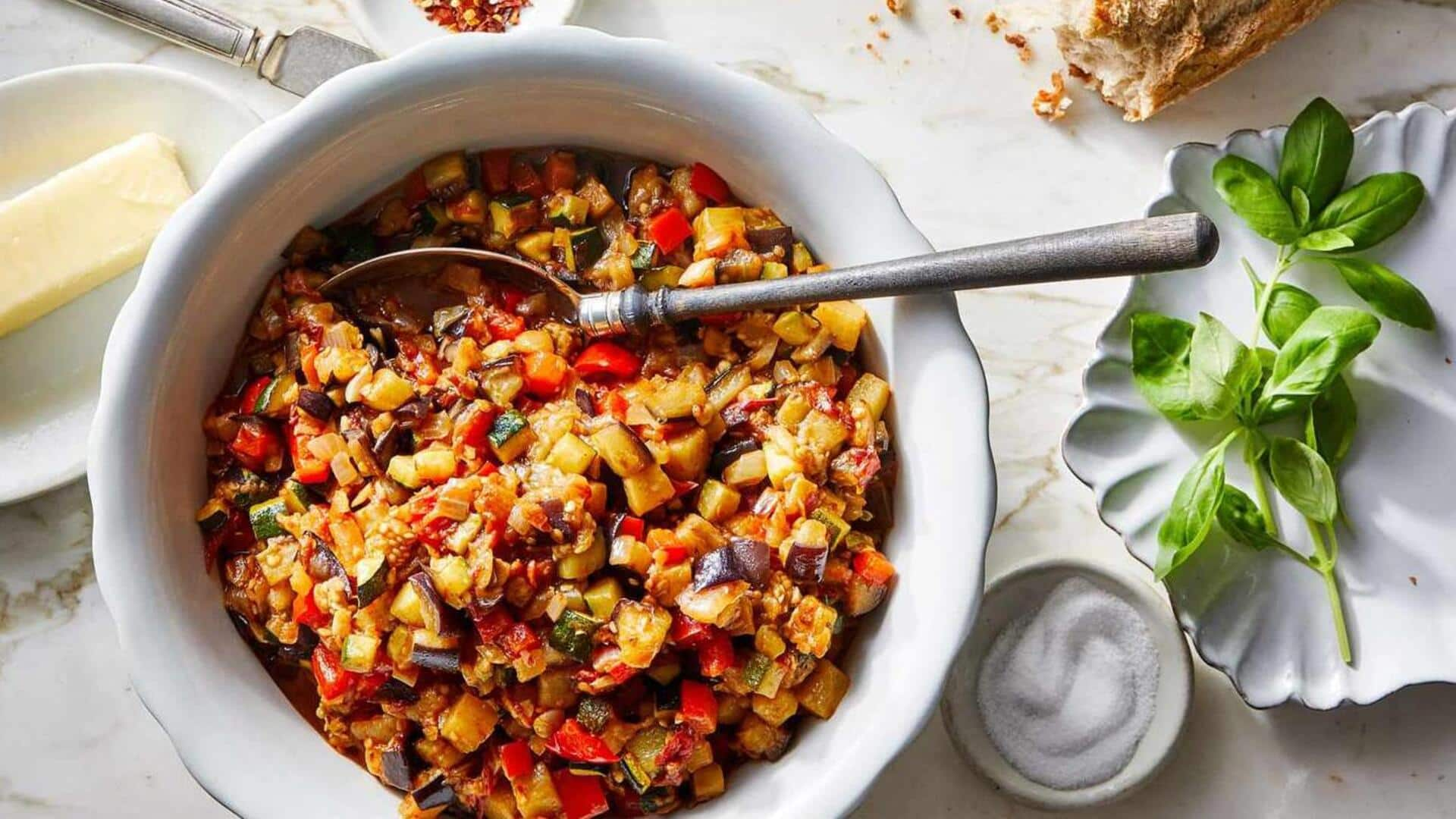 Check out this French ratatouille with smoky lentils recipe