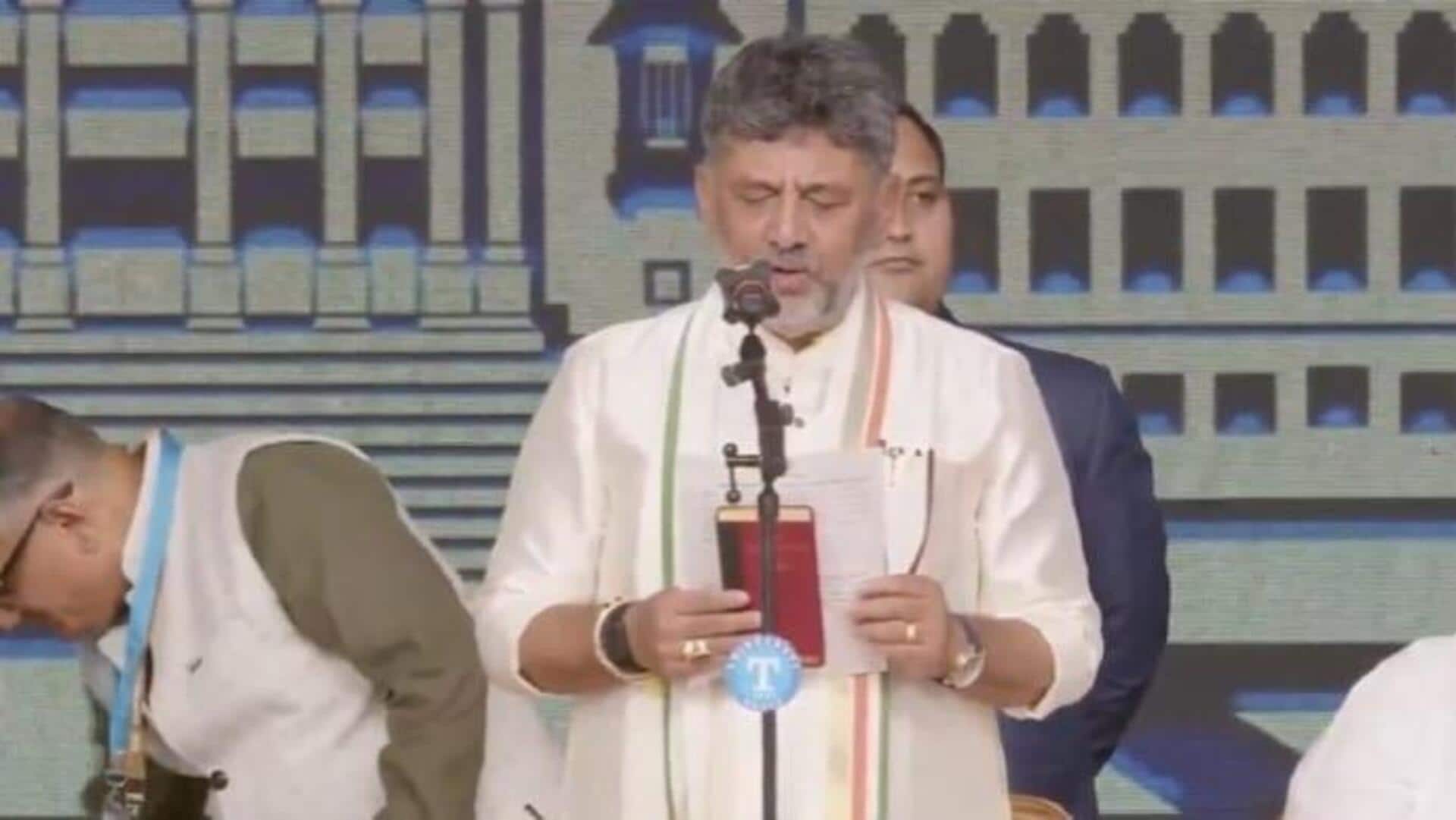 Holding Constitution copy, DK Shivakumar takes oath as Karnataka CM