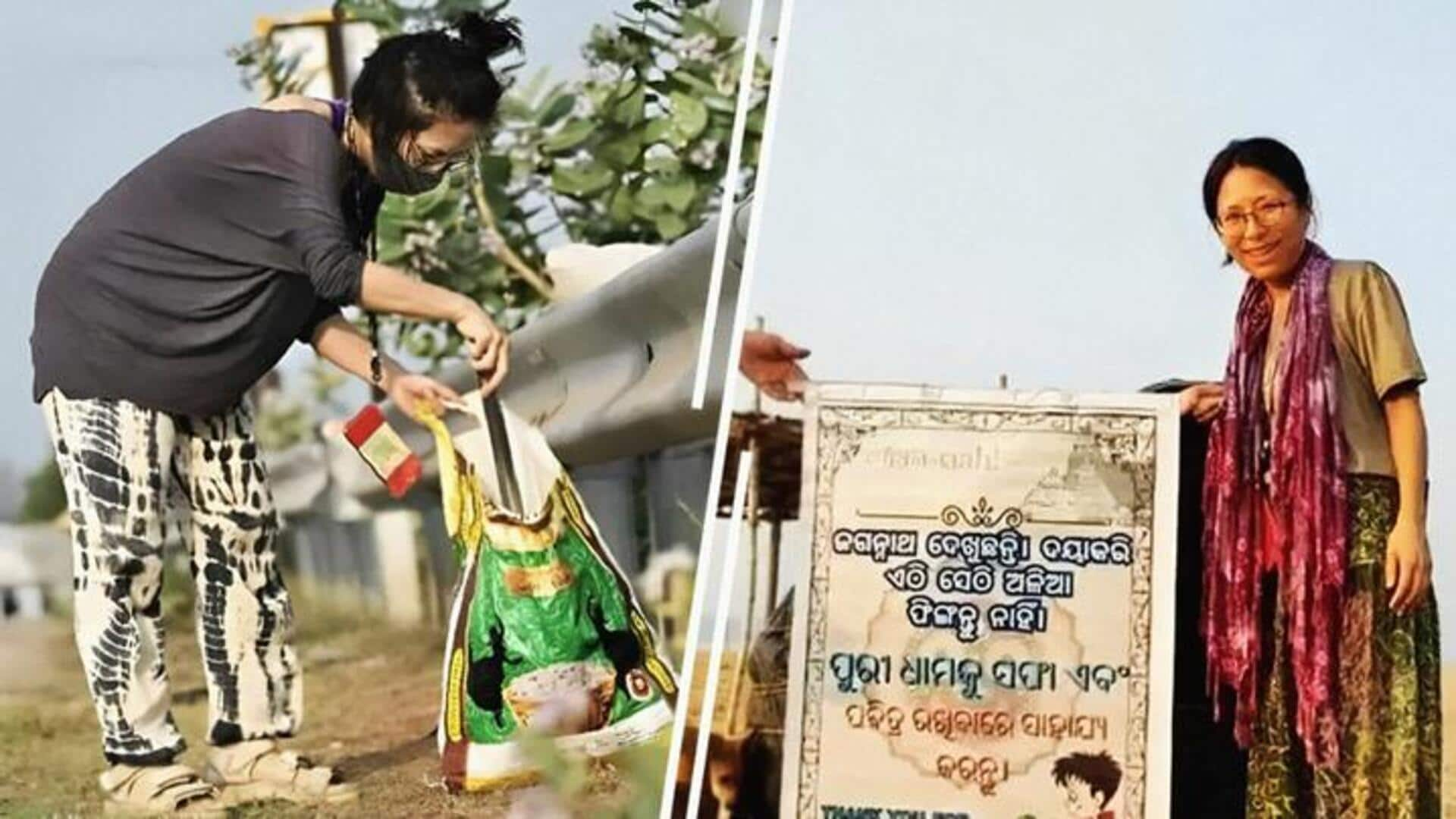 Japanese woman cleans Odisha beach, inspiring locals to act 