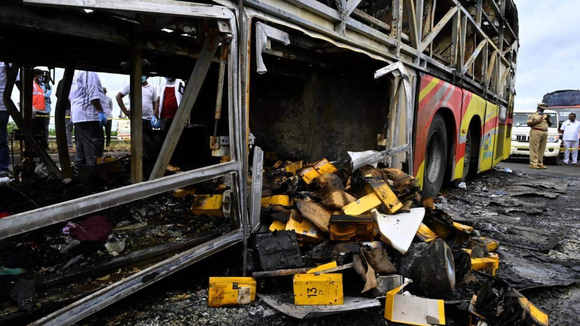 Kurnool bus fire: Lithium-ion batteries, smartphones worsened blaze, probe finds Kurnool bus fire: Lithium-ion batteries, smartphones worsened blaze, probe finds