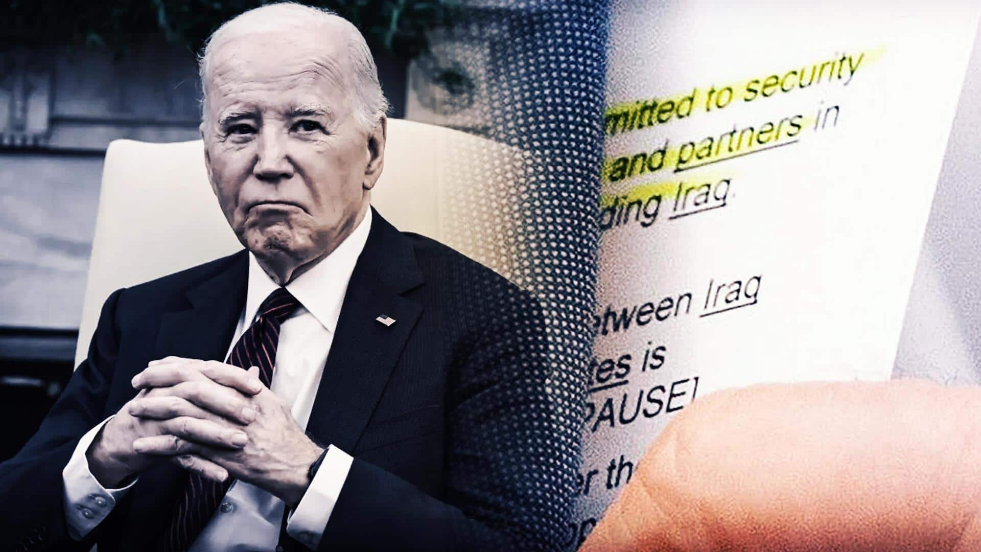 Biden spotted using prepared script during meeting with Iraq PM