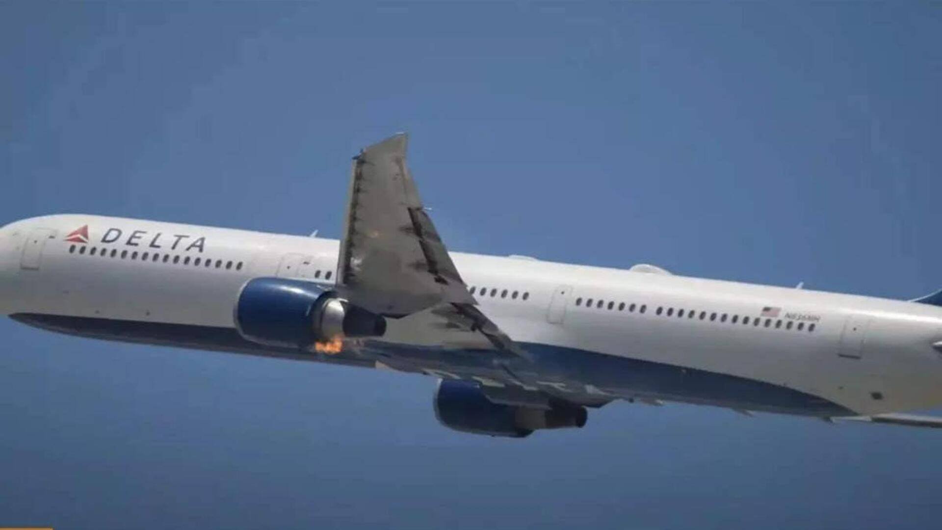 Delta flight returns to LAX after left engine catches fire