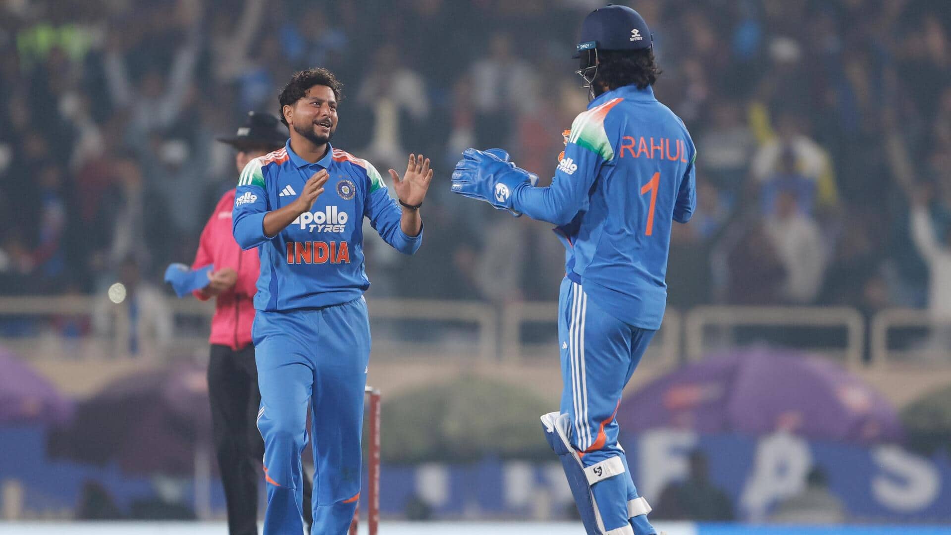 Kuldeep Yadav claims his 8th four-fer in ODIs: Key stats