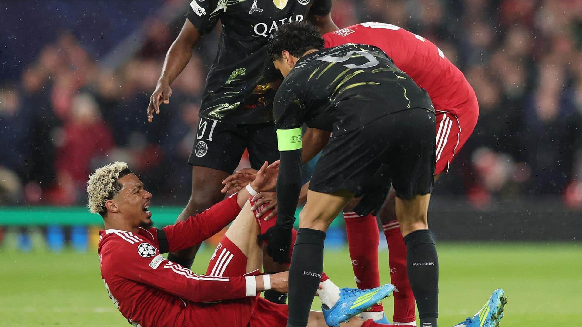 Liverpool's Hugo Ekitike stretchered off against PSG in Champions League 