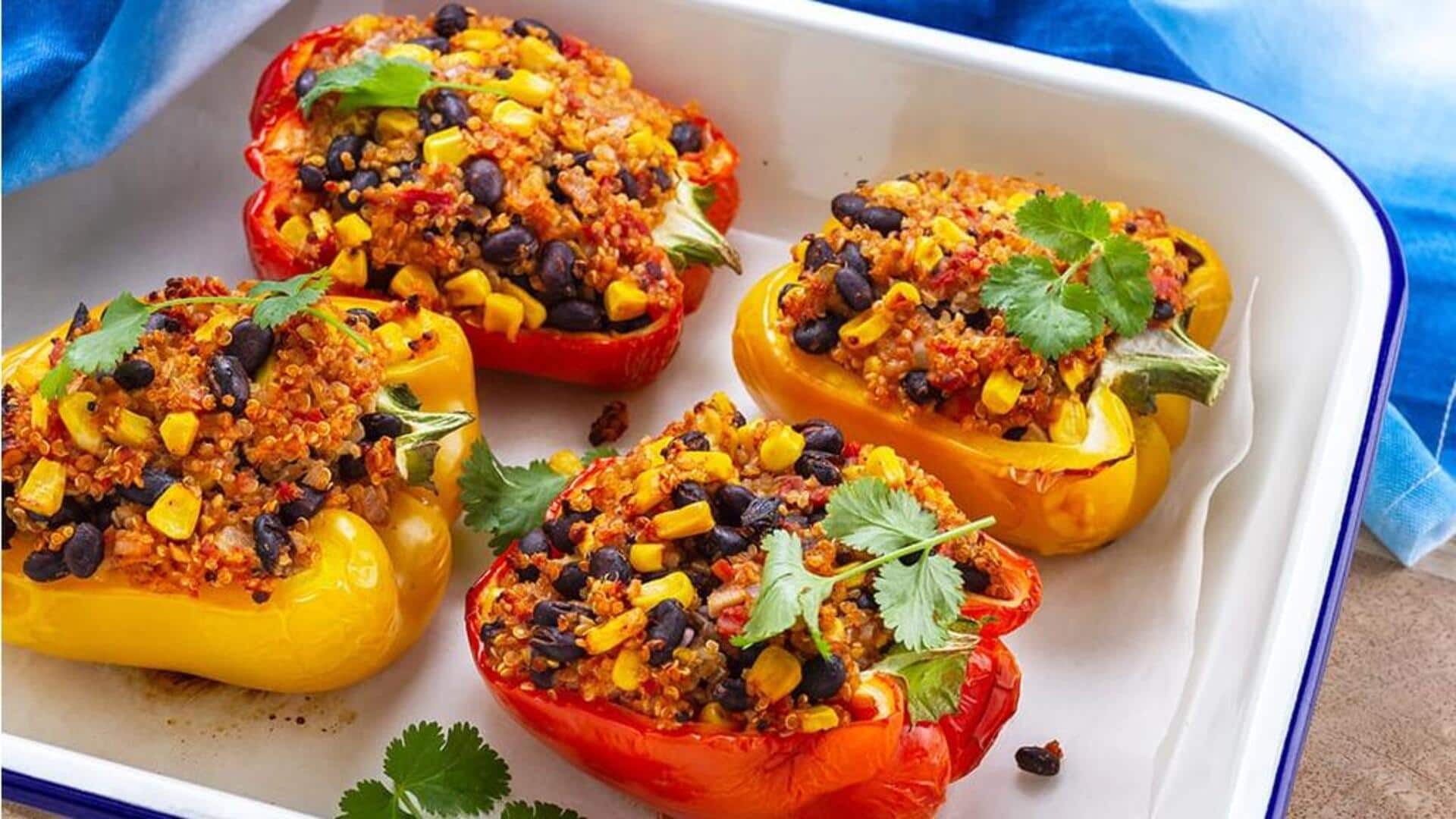 Make vegan stuffed bell peppers for a flavorsome day