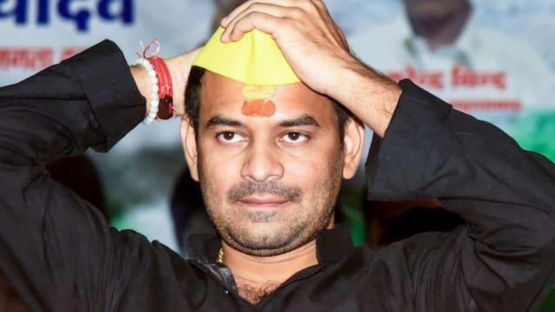 Tej Pratap booked for using police logo on private vehicle Tej Pratap booked for using police logo on private vehicle
