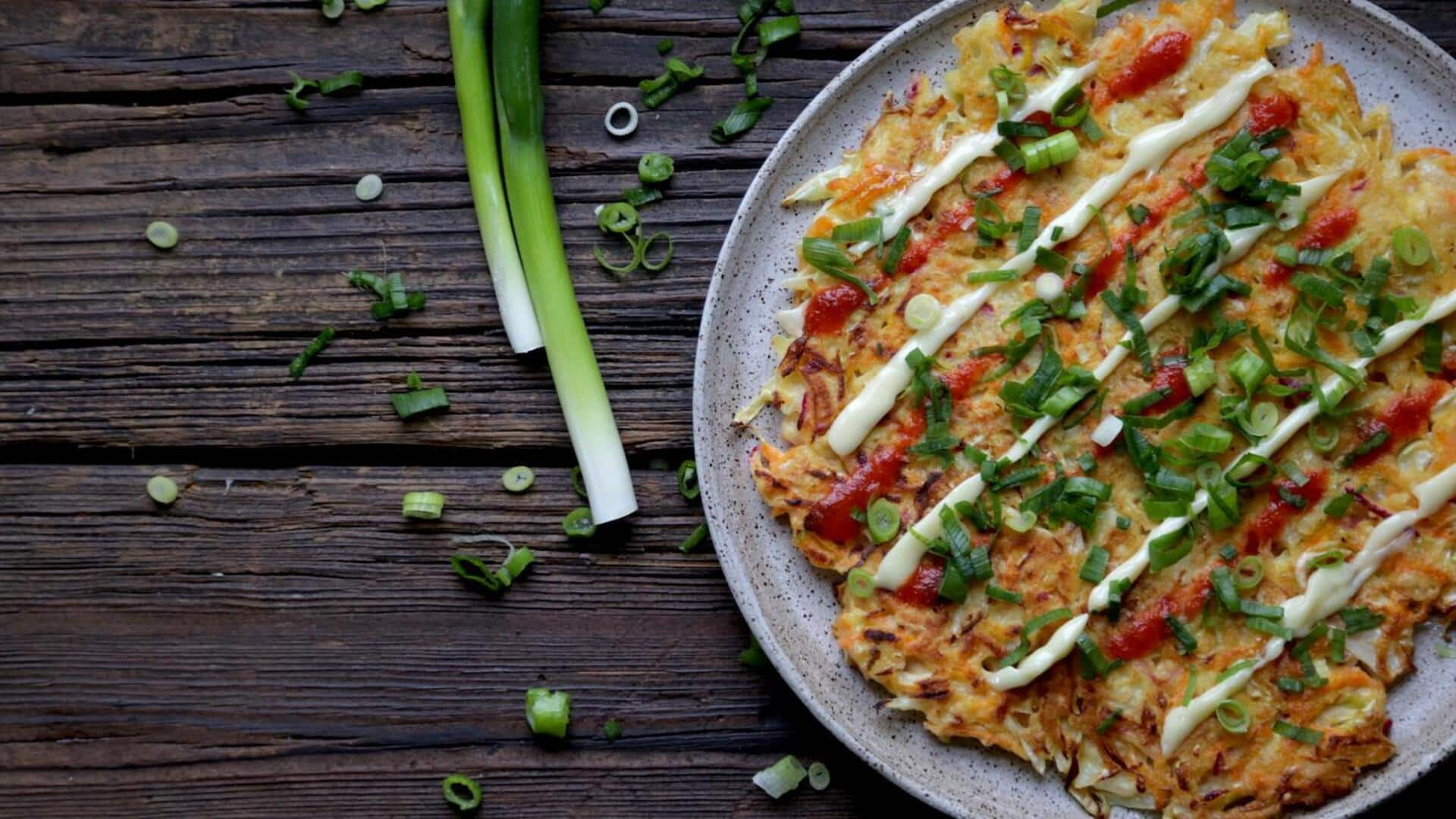 Cook Japanese vegetarian okonomiyaki with this recipe