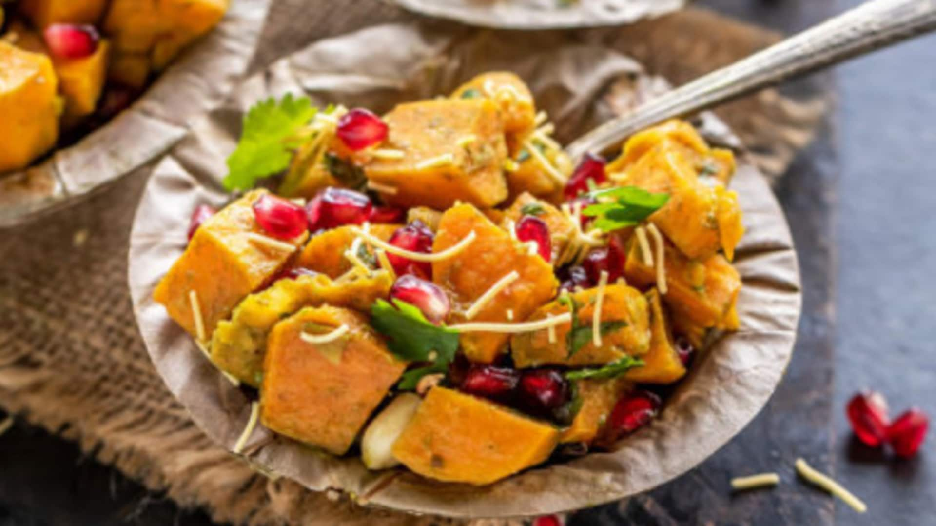 Opting for baked sweet potato chaat over traditional aloo tikki