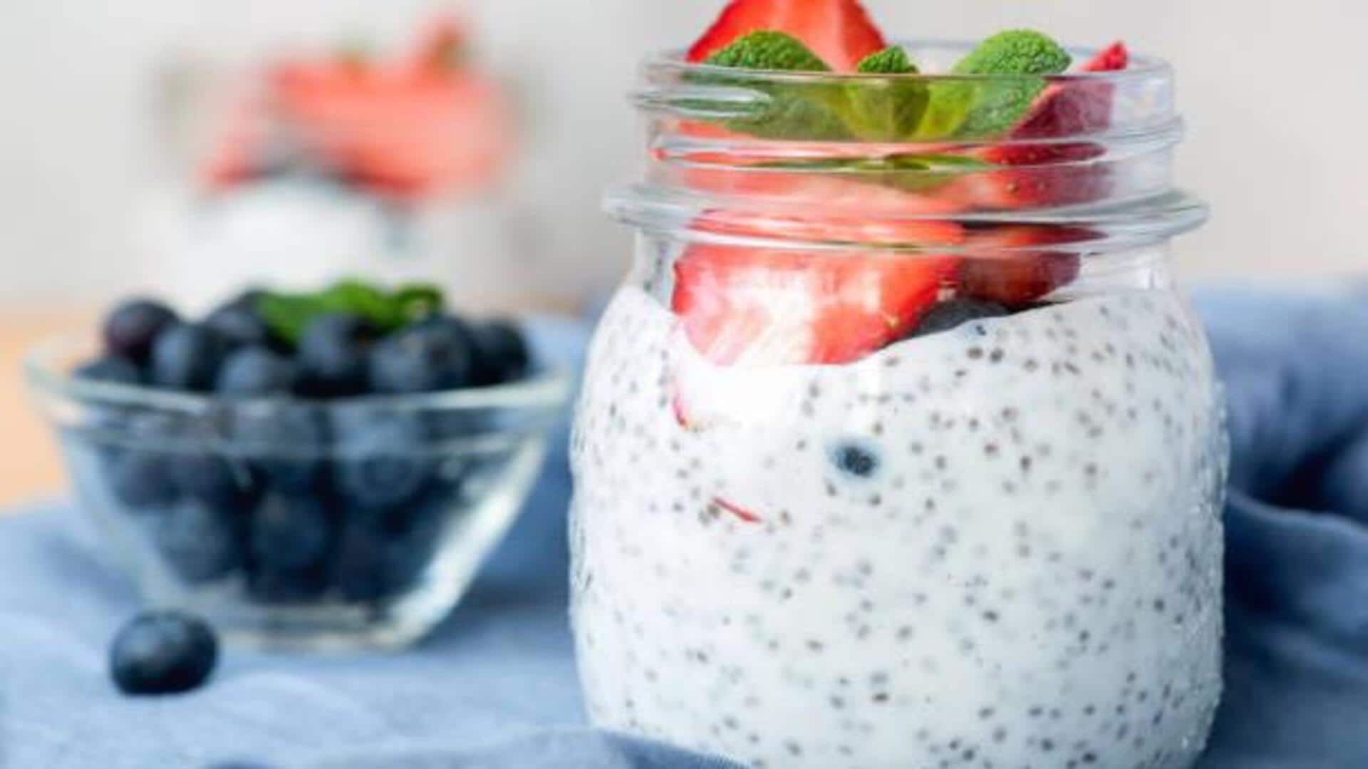 Healthy start: Vegan chia pudding with berries Healthy start: Vegan chia pudding with berries