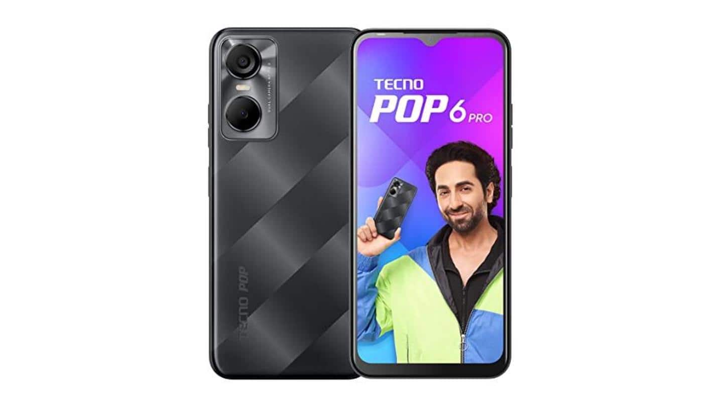 TECNO POP 6 Pro launched in India at Rs. 6,100