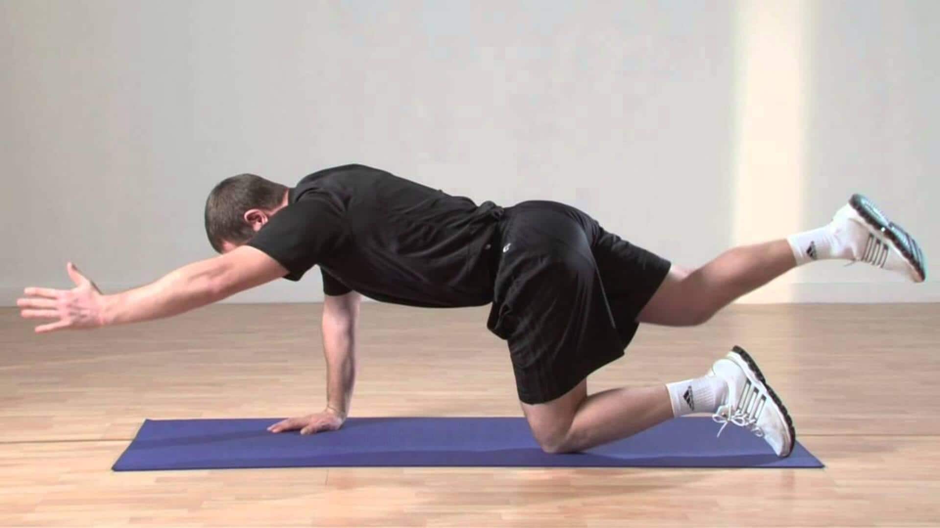 Quadruped arm-leg raises: How it helps in spinal alignment