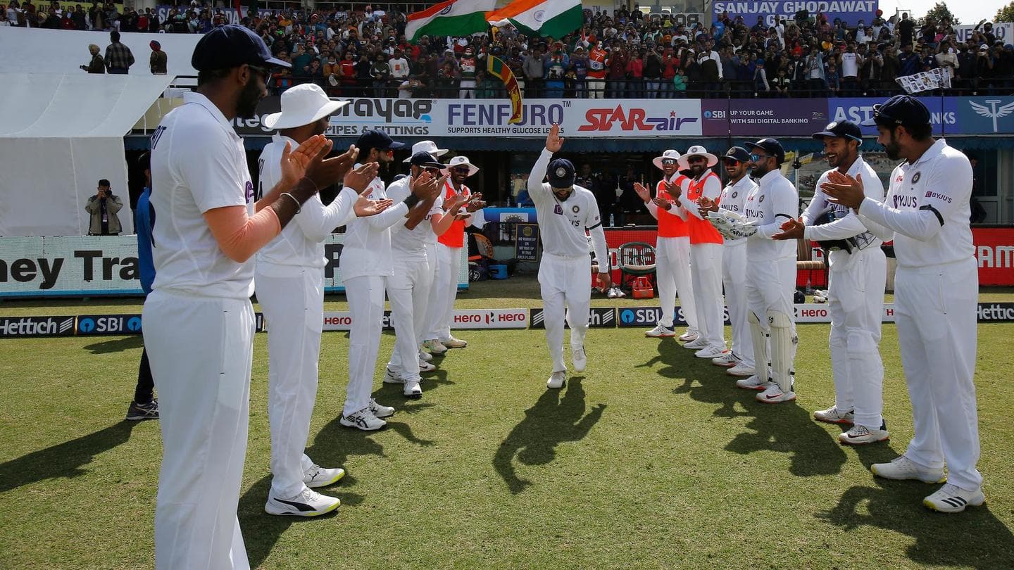 Mohali Test: India declare; Sri Lanka trail by 466 runs