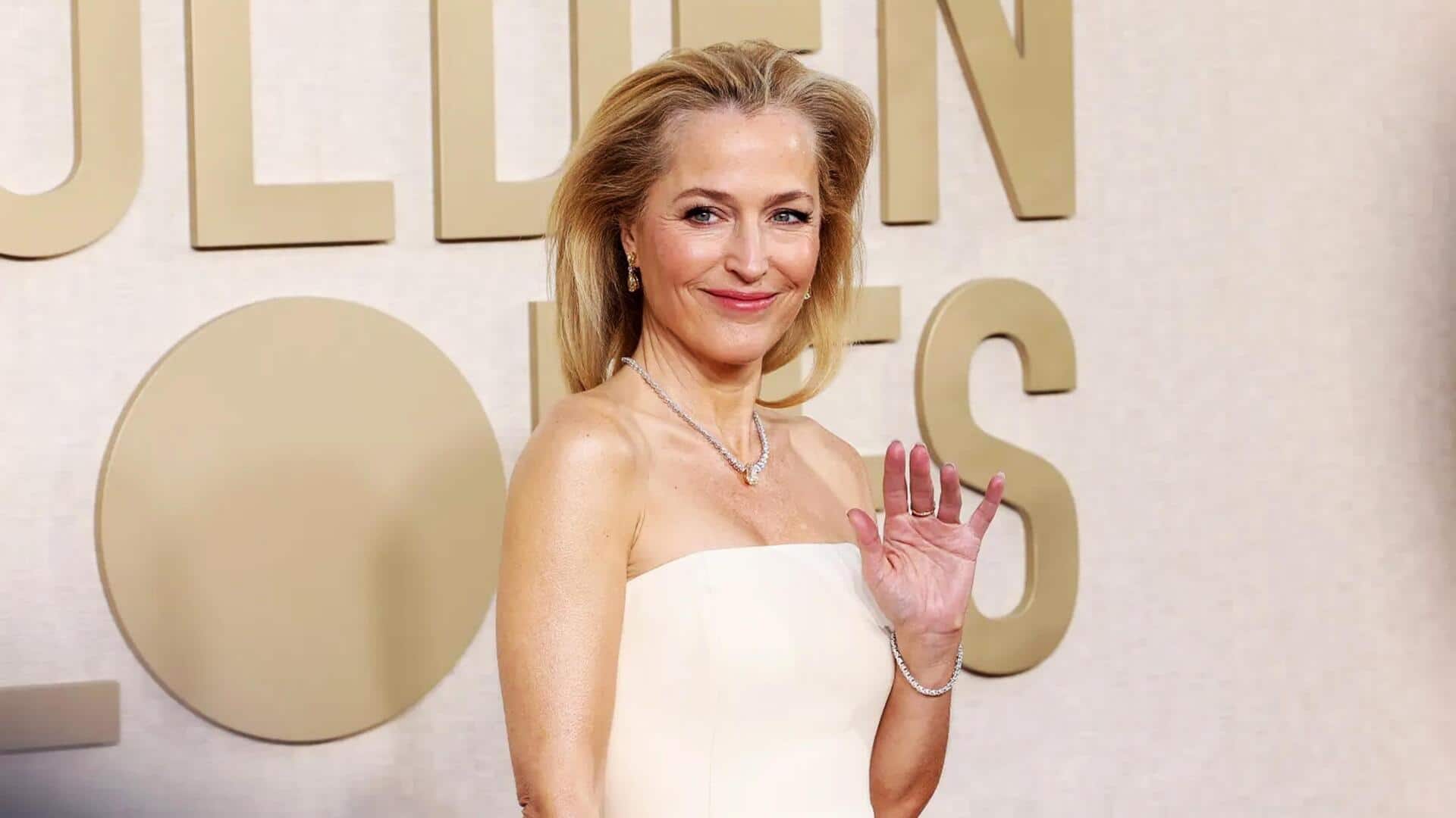 Gillian Anderson's vagina-inspired gown turned heads at Golden Globes 2024 