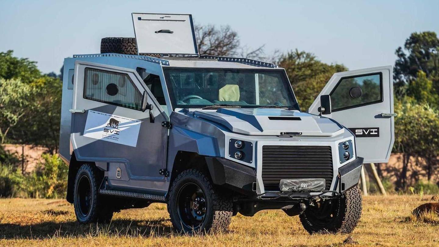 The four-wheeler has armored body plates made of steel The four-wheeler has armored body plates made of steel