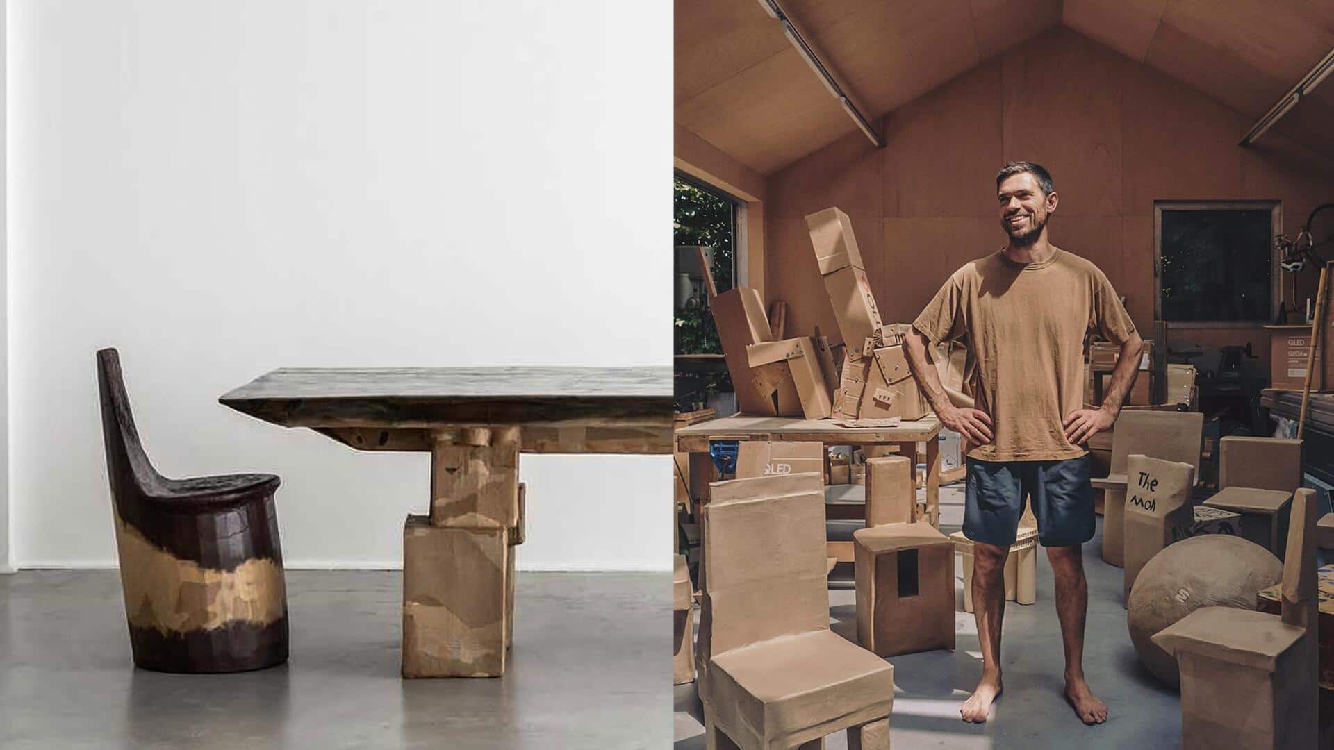 Max Lamb turns cardboard into furniture that can be infinitely