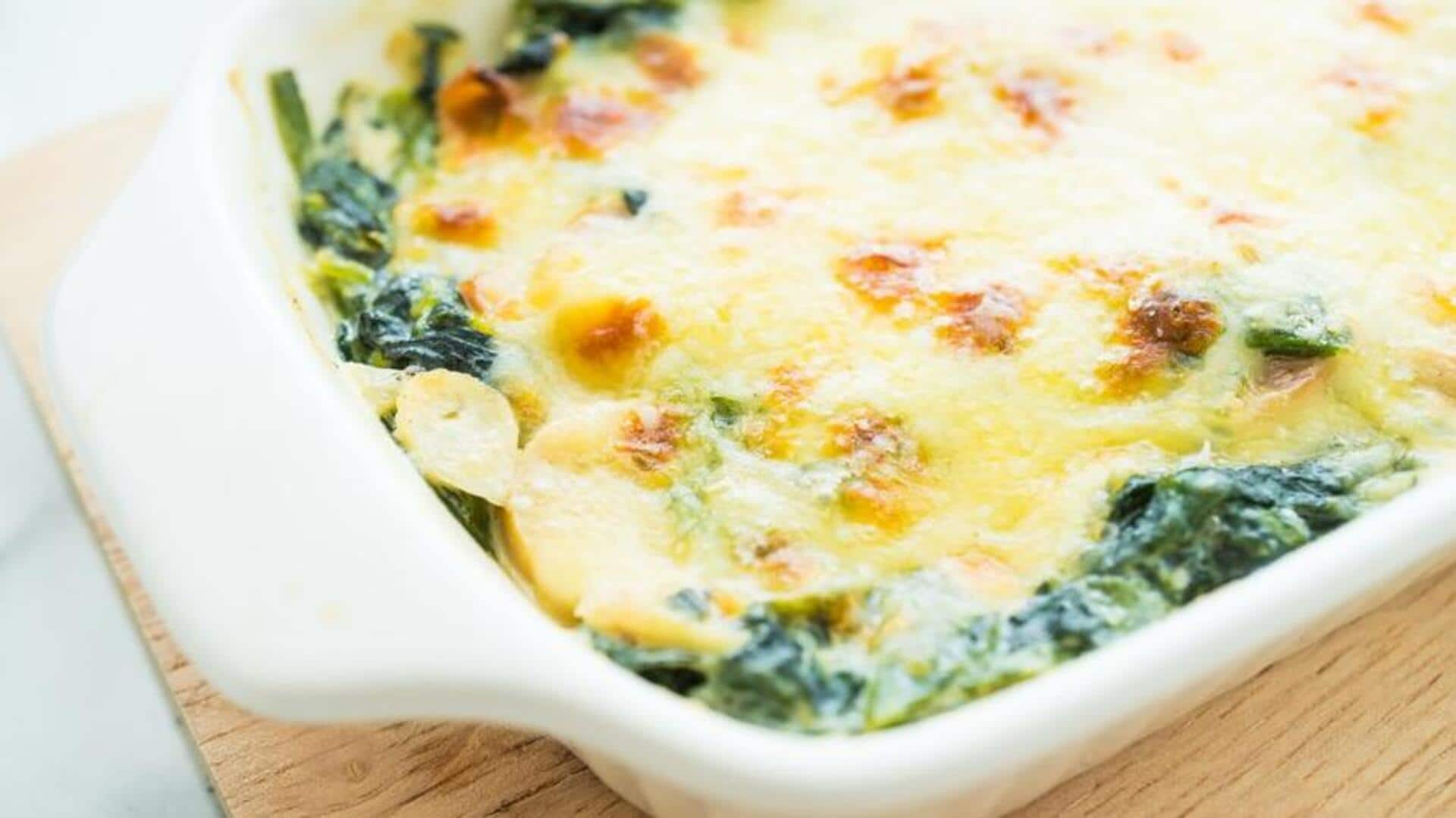 Try this eggless Swiss chard potato gratin recipe today