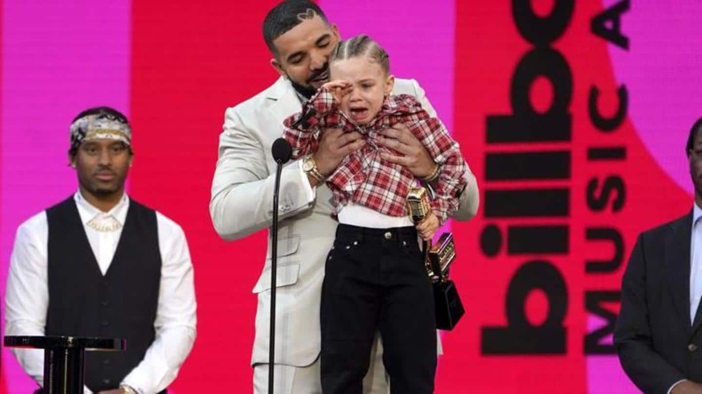 Drake's son Adonis appears on stage in emotional moment Drake's son Adonis appears on stage in emotional moment
