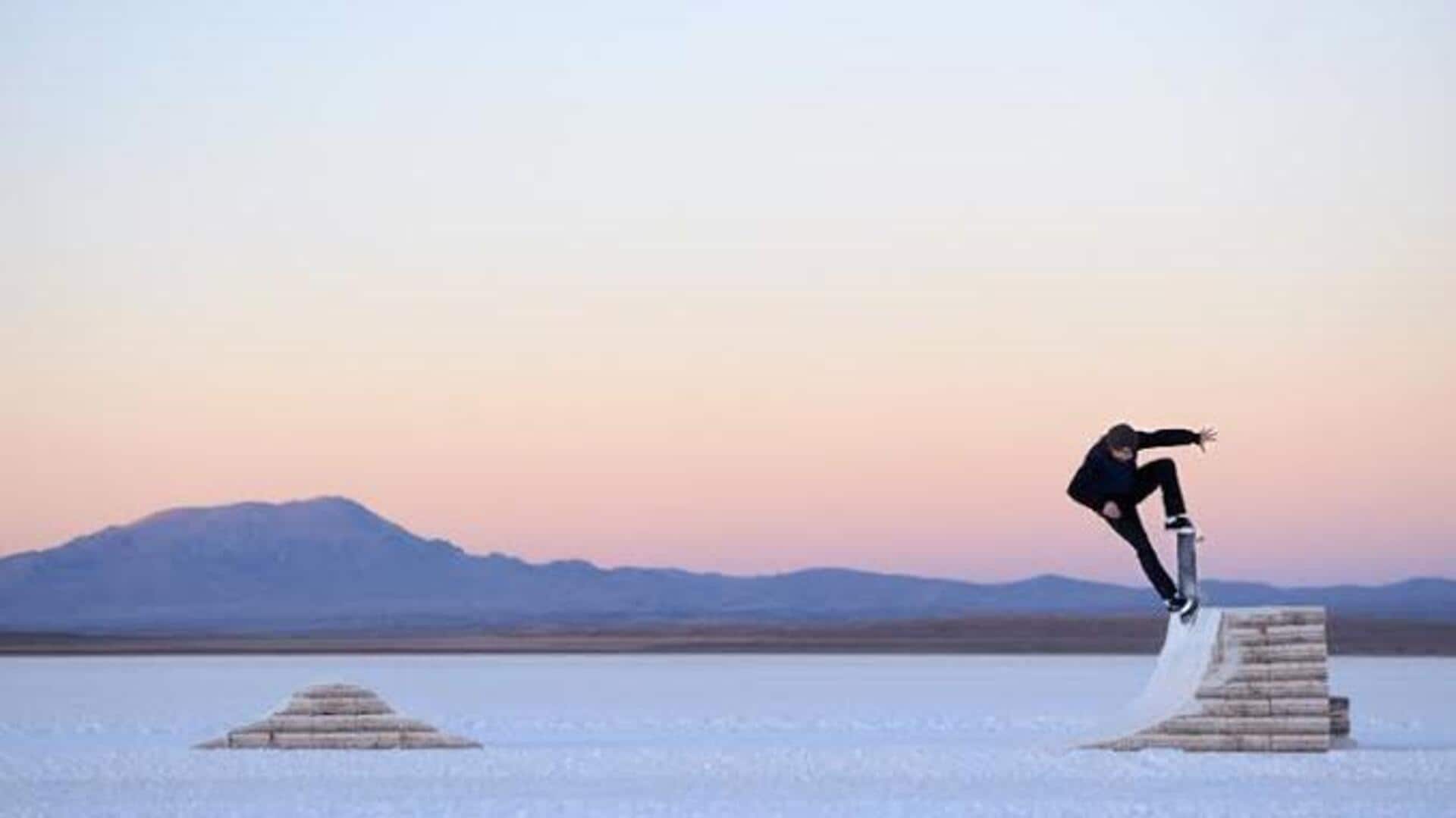 Ever imagined skating across a salt pan?