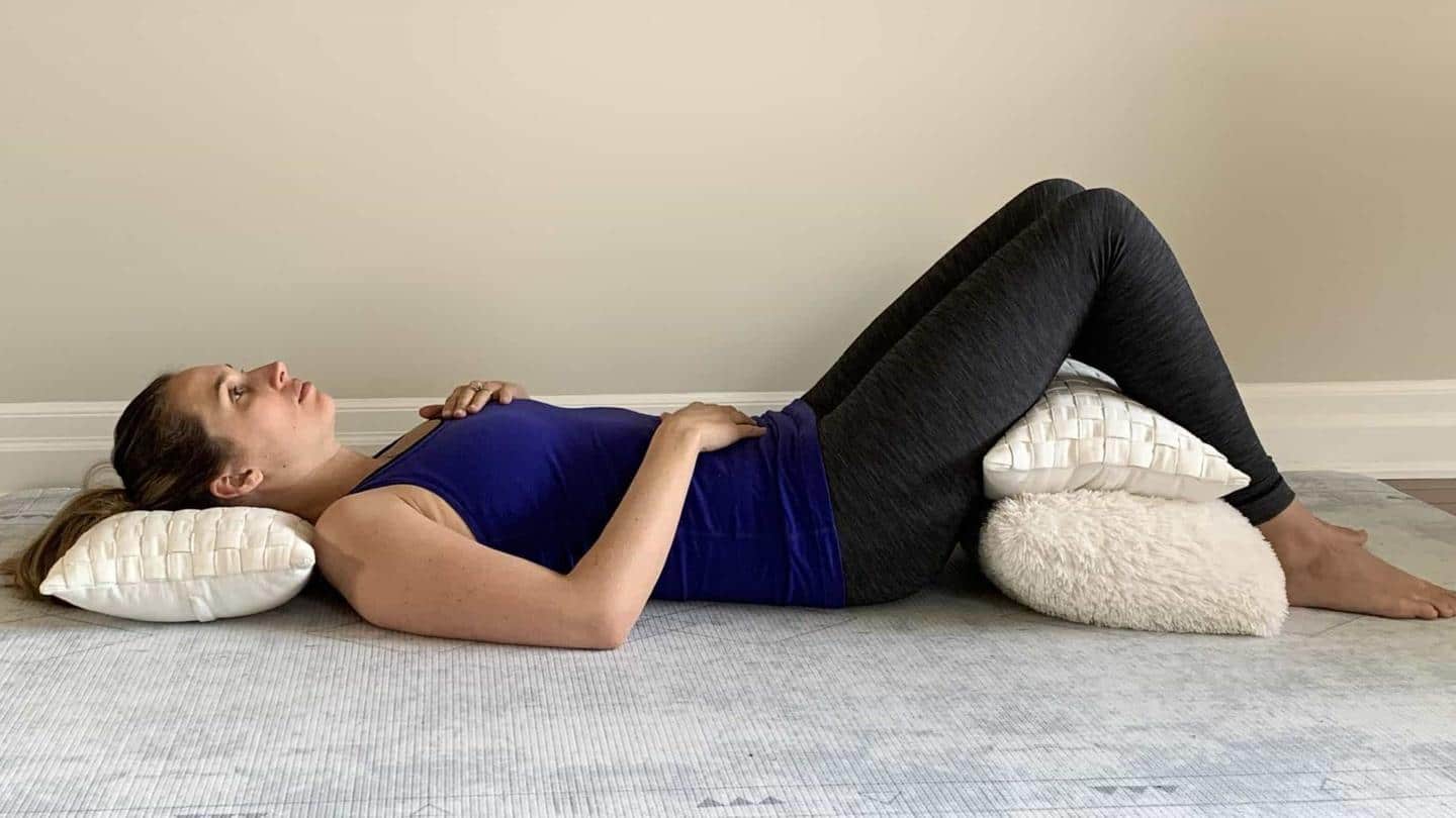Deep breathing while lying on your back Deep breathing while lying on your back