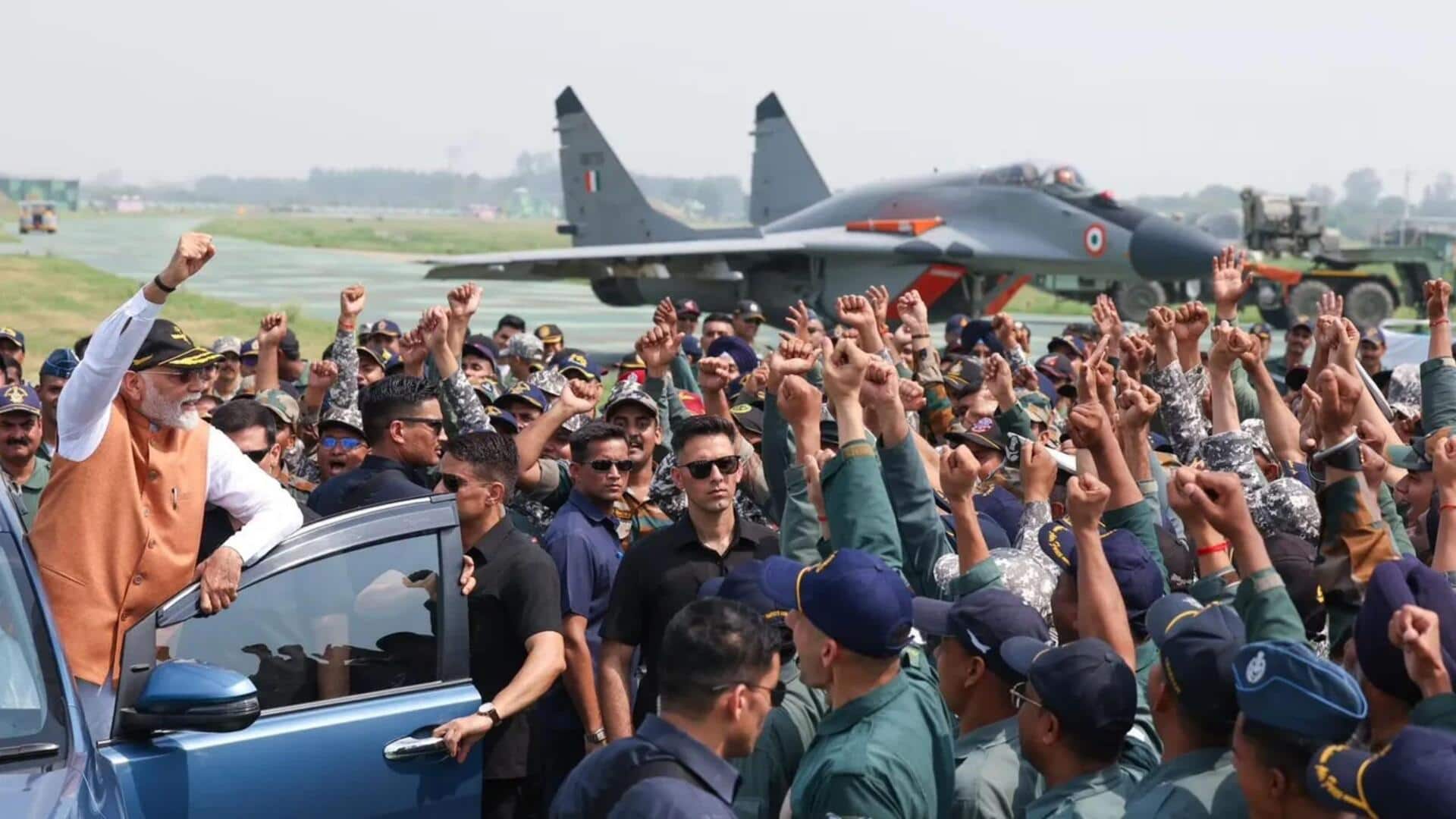 PM Modi visits Adampur Air Force Station, interacts with soldiers PM Modi visits Adampur Air Force Station, interacts with soldiers