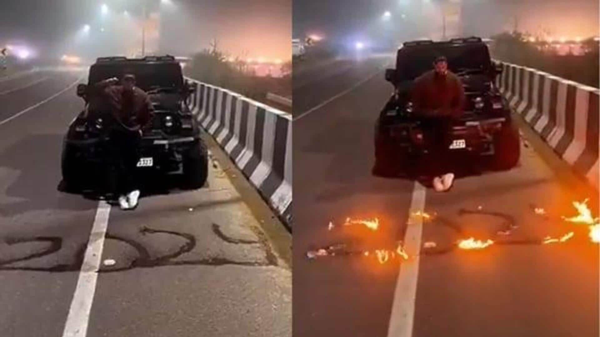 UP: Man sets national highway on fire for Instagram reel