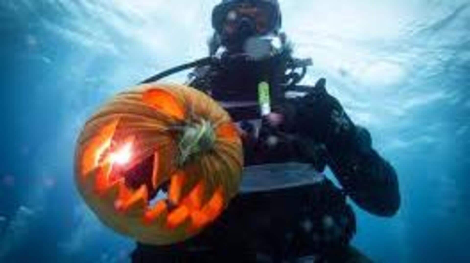 Exploring underwater pumpkin carving