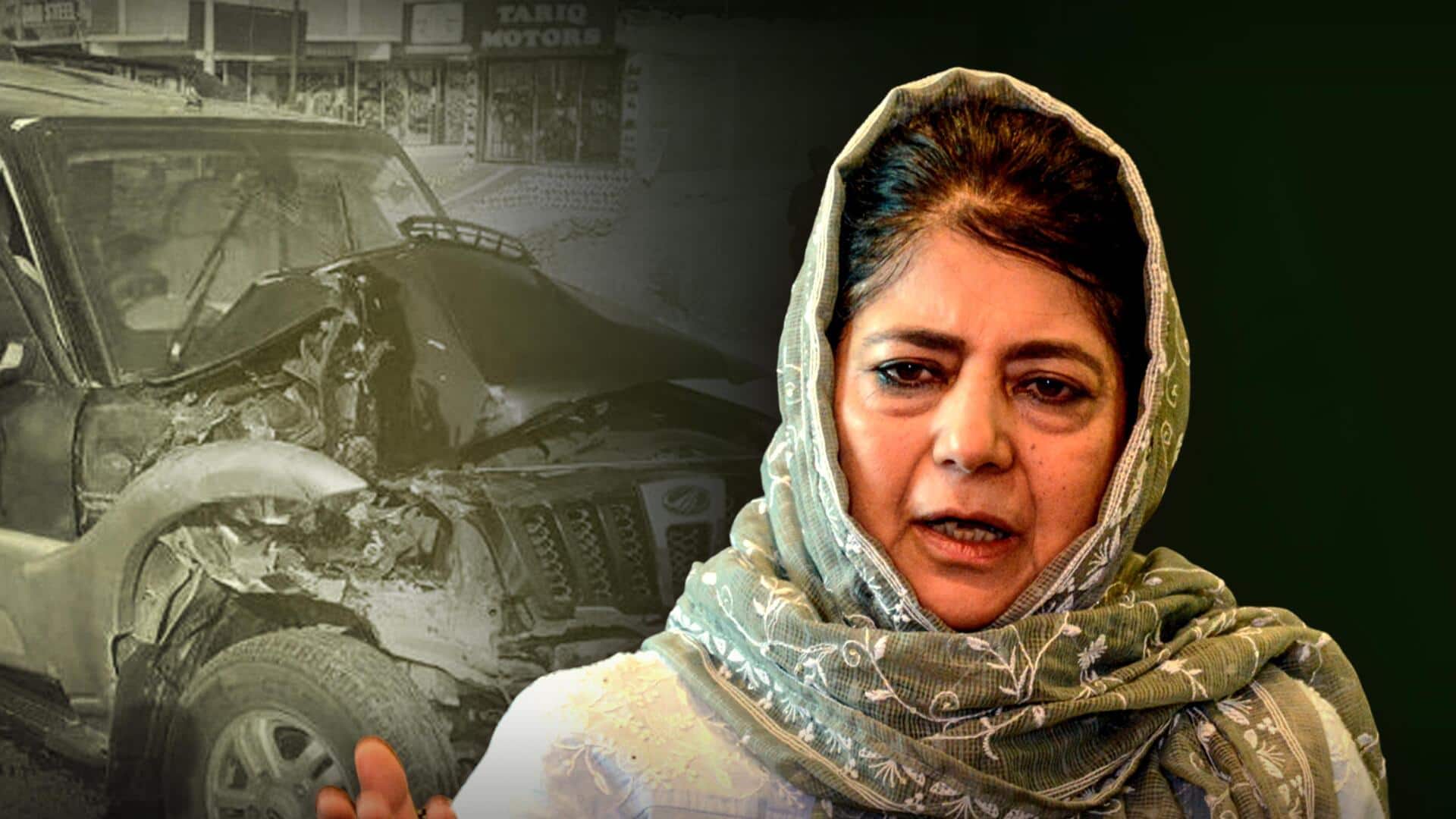 Narrow escape for Mehbooba Mufti in car accident