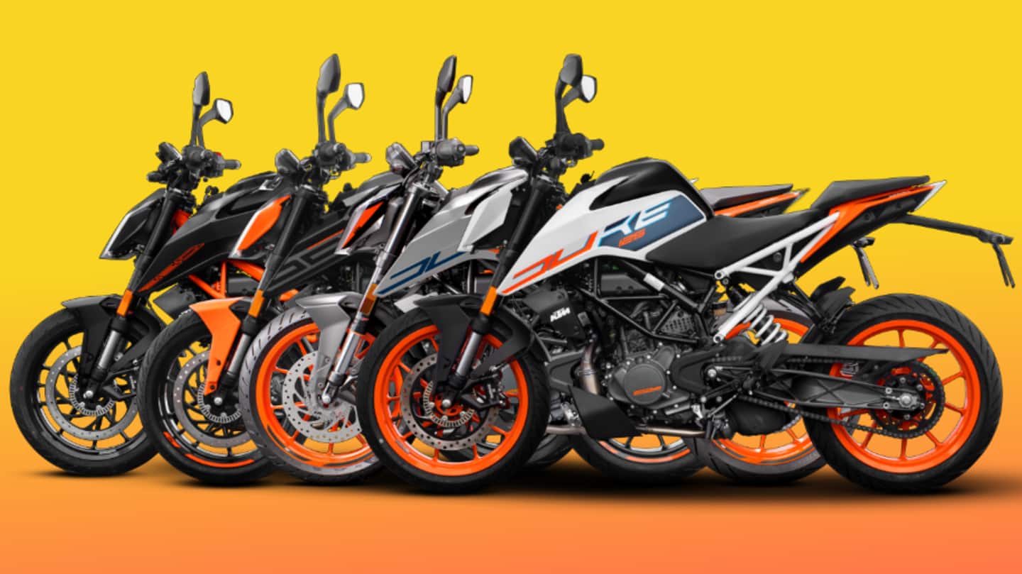 KTM updates Duke motorcycle range with new color schemes