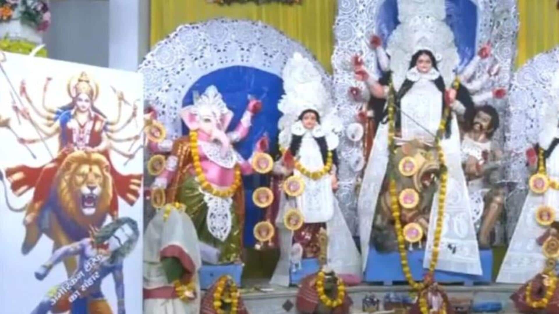 Goddess Durga slays 'demon' American tariffs at pandal in Lucknow