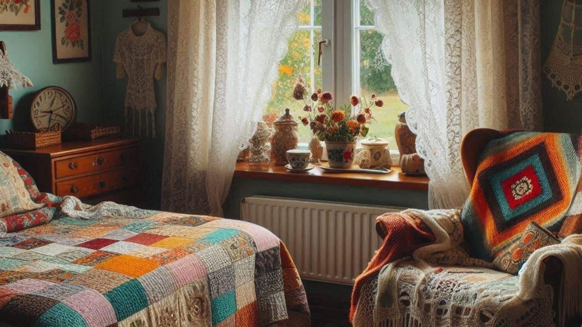Bring tranquility to your bedroom with vintage textiles