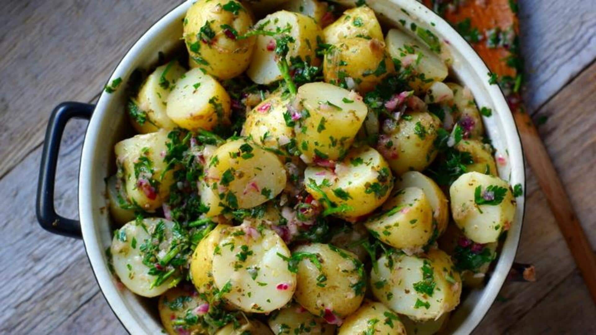 Check out this Argentine chimichurri potato salad recipe