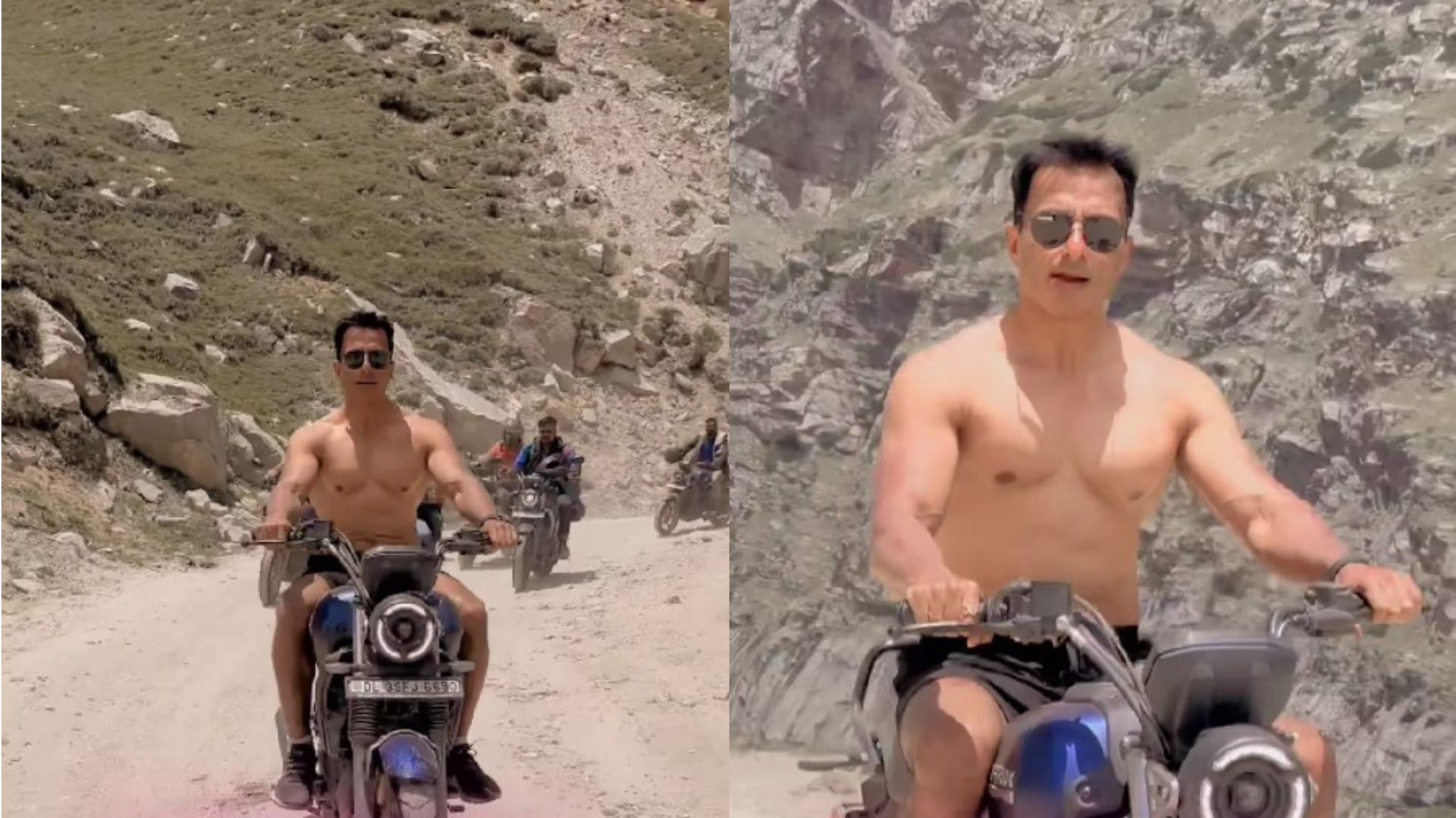 Sonu Sood in trouble for riding bike without helmet Sonu Sood in trouble for riding bike without helmet