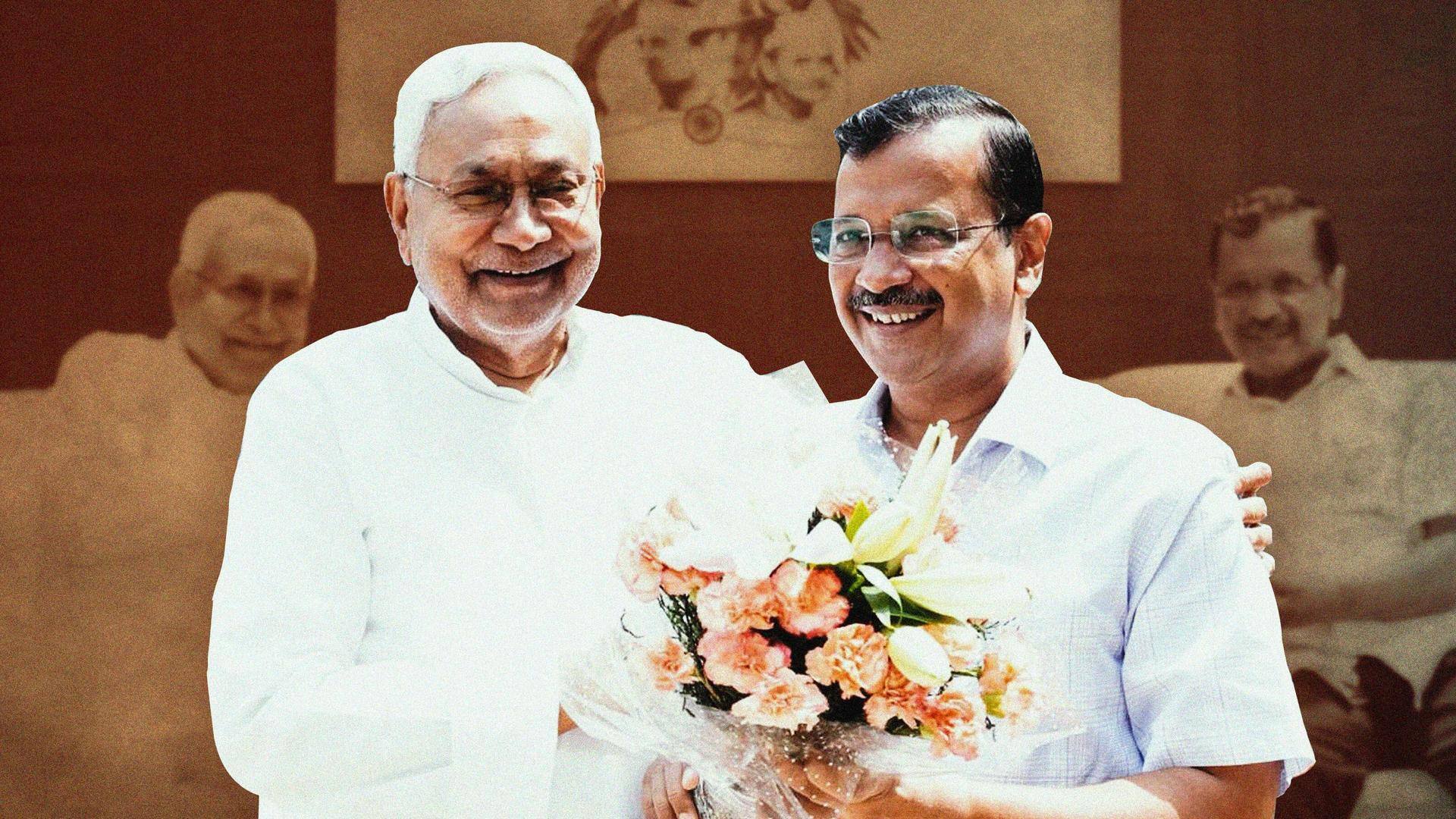 Nitish Kumar meets Kejriwal to discuss opposition unity, Centre's ordinance 