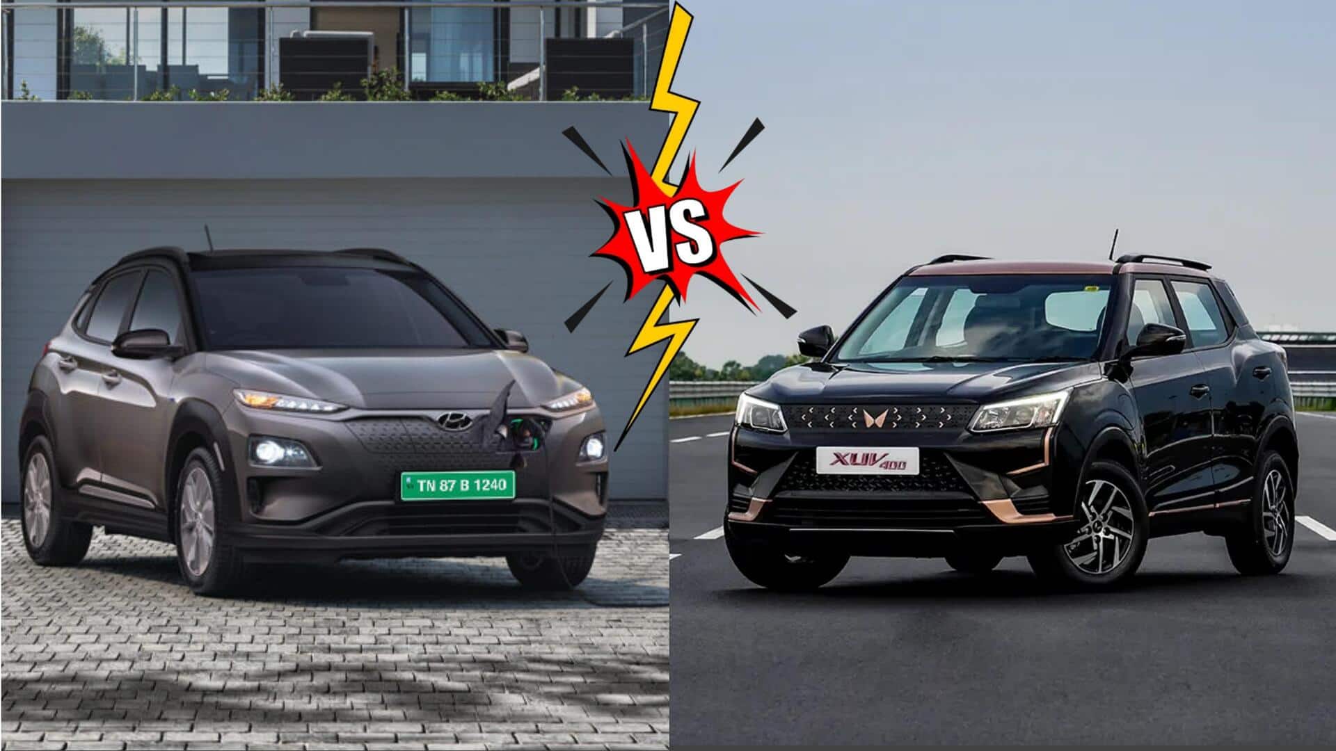 How range-topping Mahindra XUV400 fares against Hyundai KONA's base model