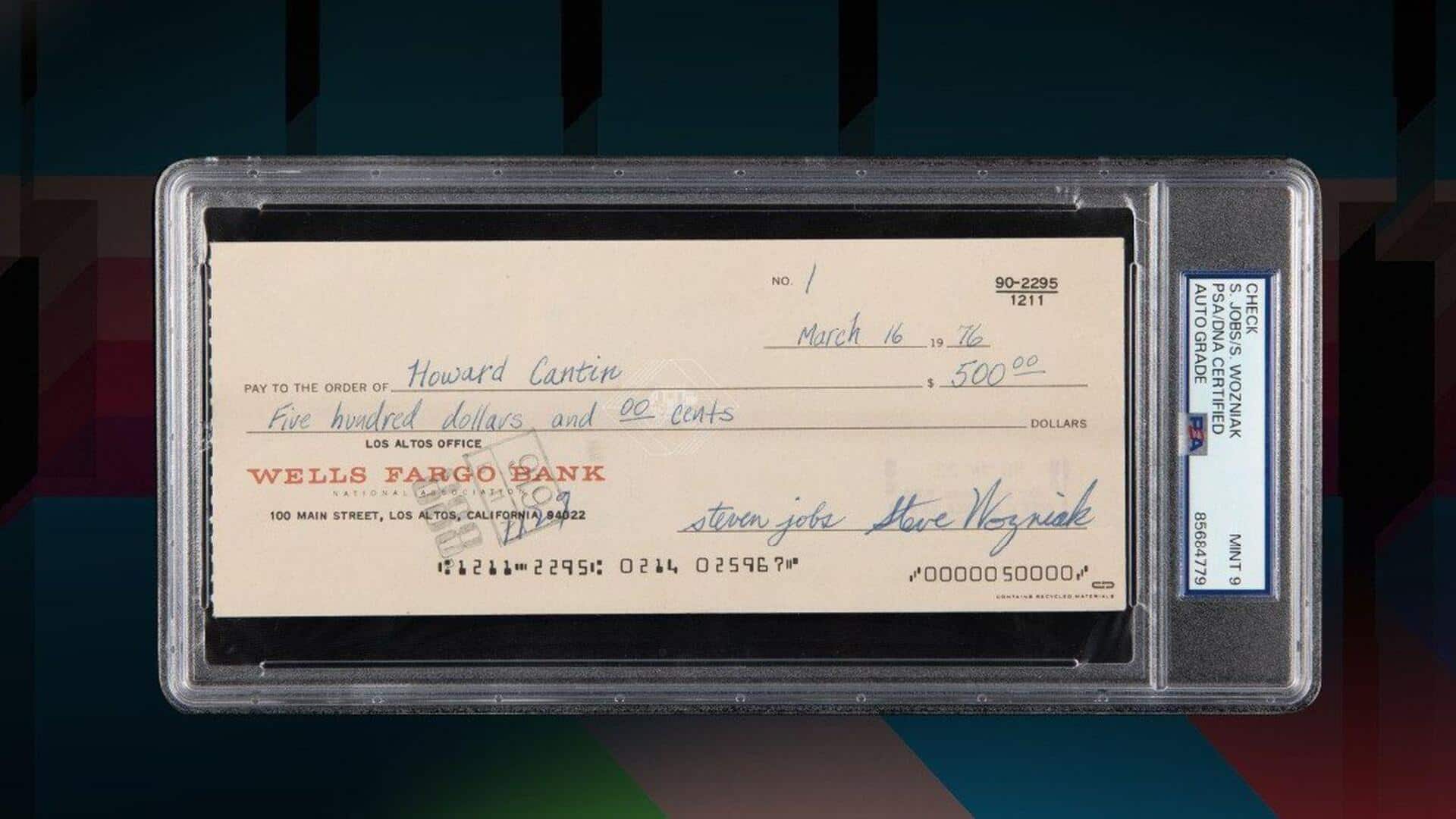 Apple check signed by Steve Jobs sells for whopping $2.4M