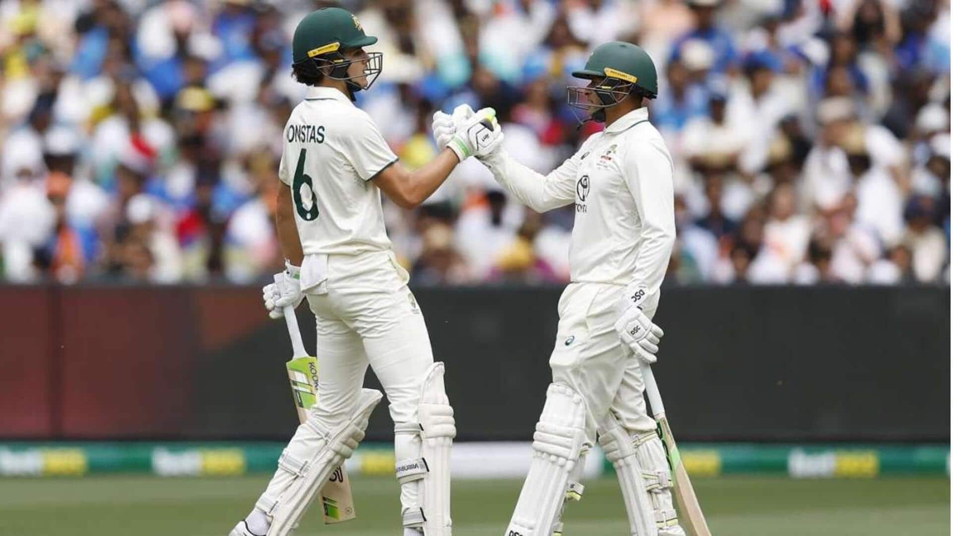 Konstas, Khawaja set new Boxing Day Test record for Australia