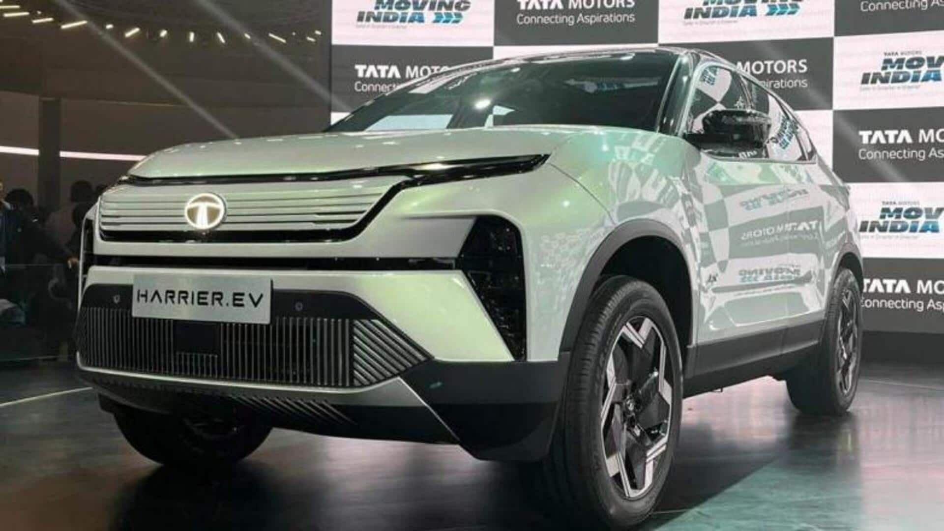 Tata Harrier.EV shown at Bharat Mobility Expo, launch in 2025