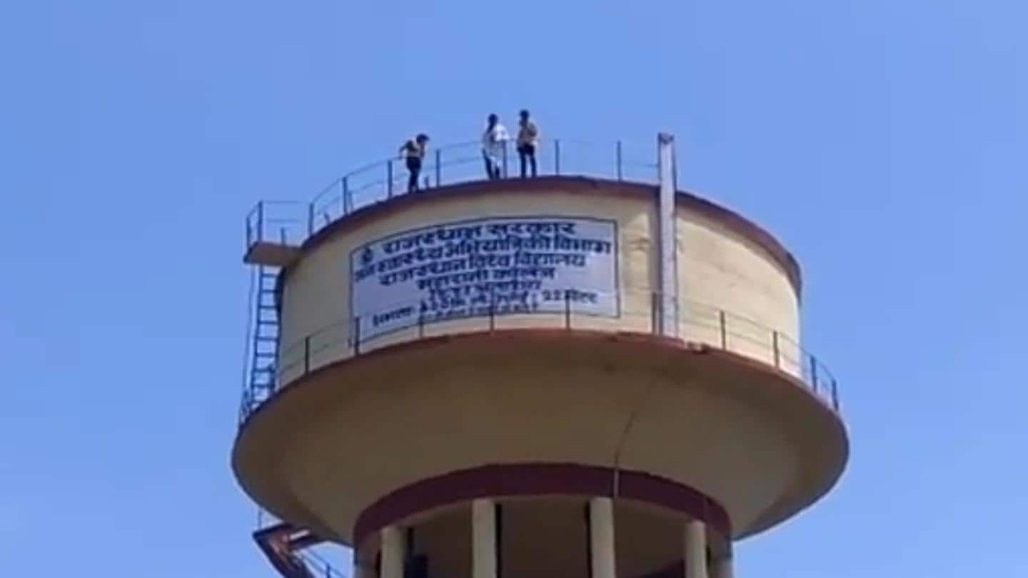 Rajasthan students climb atop water tanks in protest: Here's why